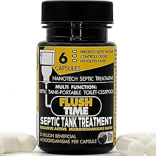 Flushable Septic Tank Treatment Capsules | 6 Month Supply – 6 Capsules | Eco-Friendly Nano-Tech Formula for Homes, RVs, Boats | Prevent Backups & Odors | Easy to Use | Made in USA