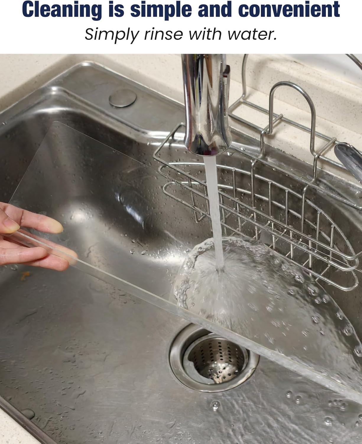 Acrylic Sink Splash Guard, Highly Transparent Fixed Splash Guard for Kitchen Island & Bathroom（23.6L x 1.6W x 4.7H）