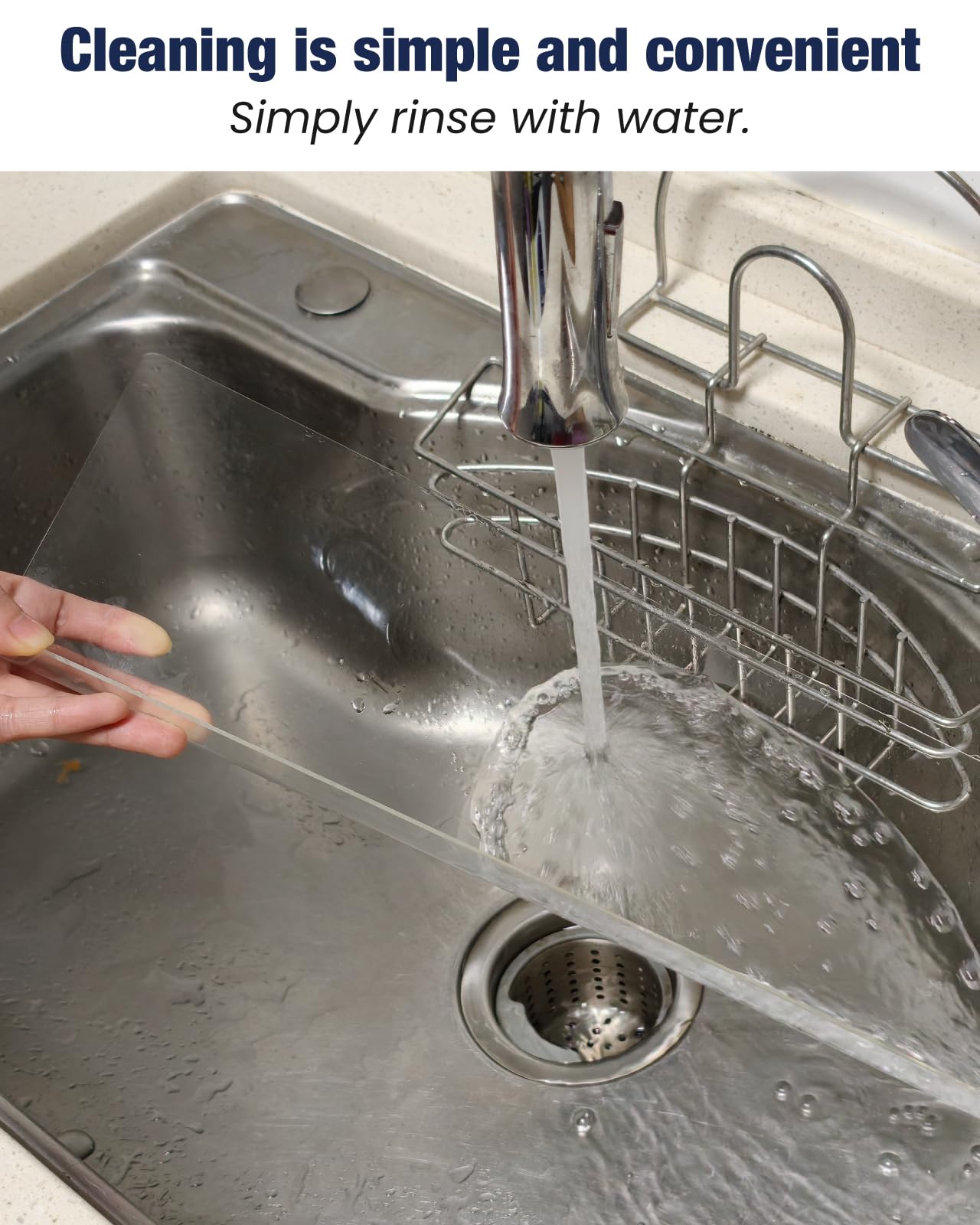 Protector de salpicaduras de acrílico para fregadero, altamente transparente, para isla de cocina y baño (23.6 pulgadas de largo x 1.6 pulgadas de ancho x 4.7 pulgadas de alto)