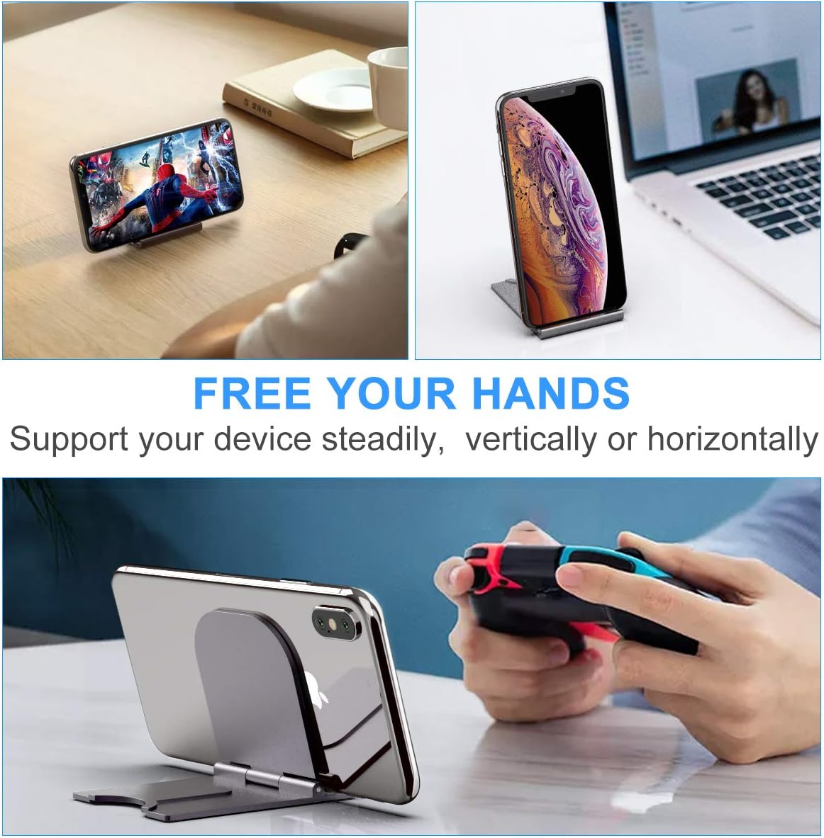 imeilee Cell Phone Stand 4 Pack Phone Holder Adjustable Foldable Tablet Stand Compatible with Phone and More