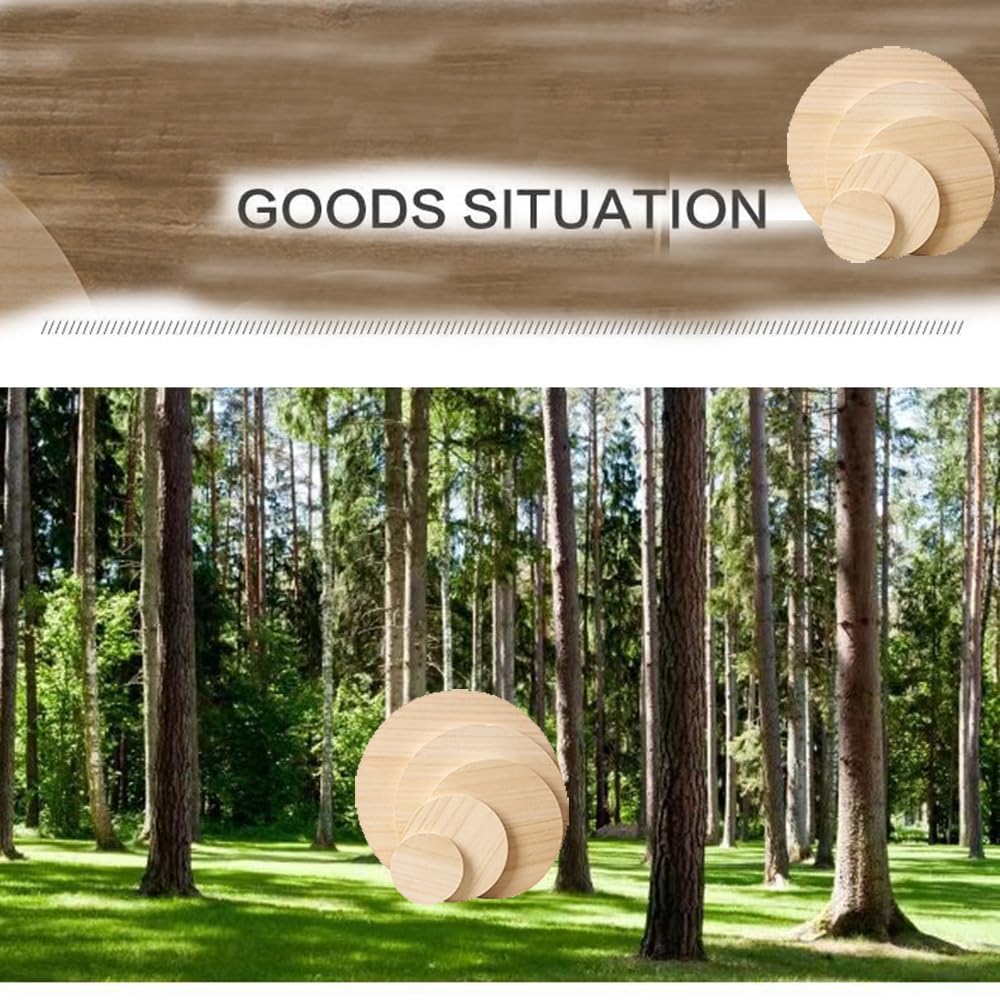 Sottobicchieri in legno, rotondi, dischi in legno naturale, ca. Spessore opzionale per fai da te, centrotavola di Natale, decorazione per bricolage, pittura (5 pezzi x 25 cm x 2 cm)