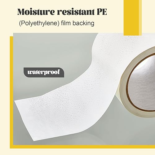 Miniatura 3 de Fabbay Cinta de barrera de vapor, 4 pulgadas x 180 pies, PE 0.006 in, cinta de aislamiento impermeable, cinta de sellado de barrera de humedad,