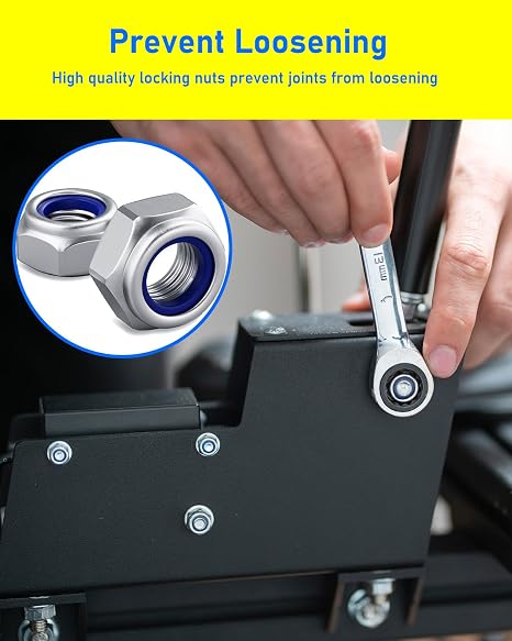 250PCS Nylock Nuts, HOLMOL DIN 985 Locking Nuts with Box, Lock Nut for Bolt