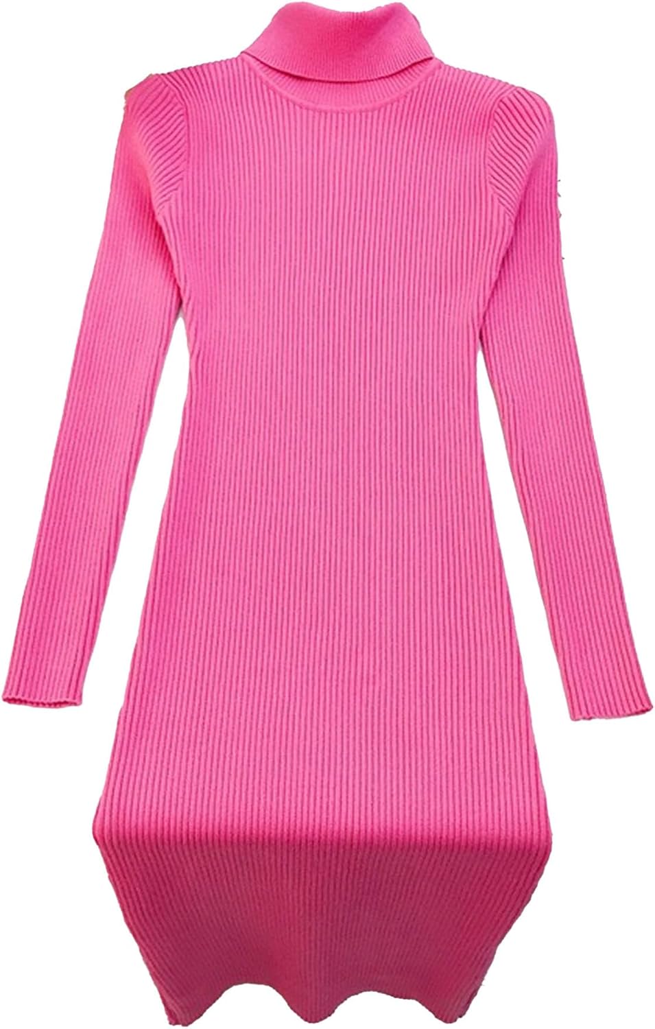 Women 2024 Ribbed Long Sleeve Sweater Dress High Neck Slim Fit Knitted Midi Dress Pullover Bodycon Cocktail Dress