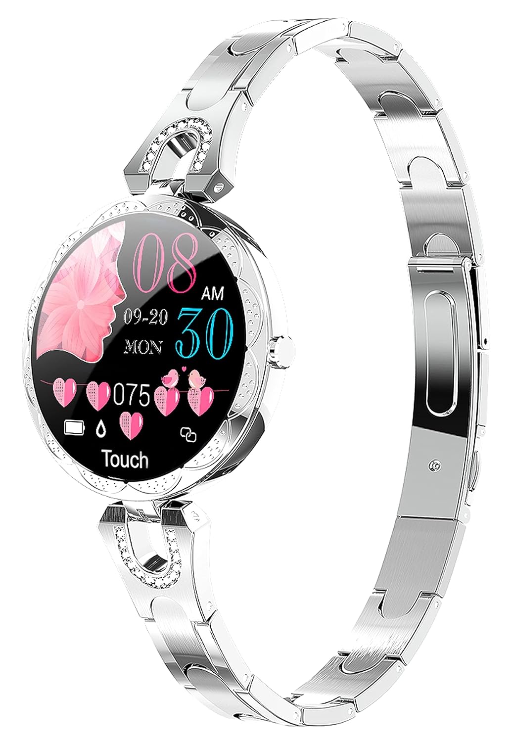 Women Smart Watch for Android iOS Phone Fitness Tracker Heart Rate Blood Pressure Waterproof Activity Tracker Pedometer Step Calories Counter Sleep Monitor Health Exercise Luxury Fashion Smartwatch Women Smart Watch for Android iOS Phone Fitness Tracker Heart Rate Blood Pressure Waterproof Activity Tracker Pedometer Step Calories Counter Sleep Monitor Health Exercise Luxury Fashion Smartwatch