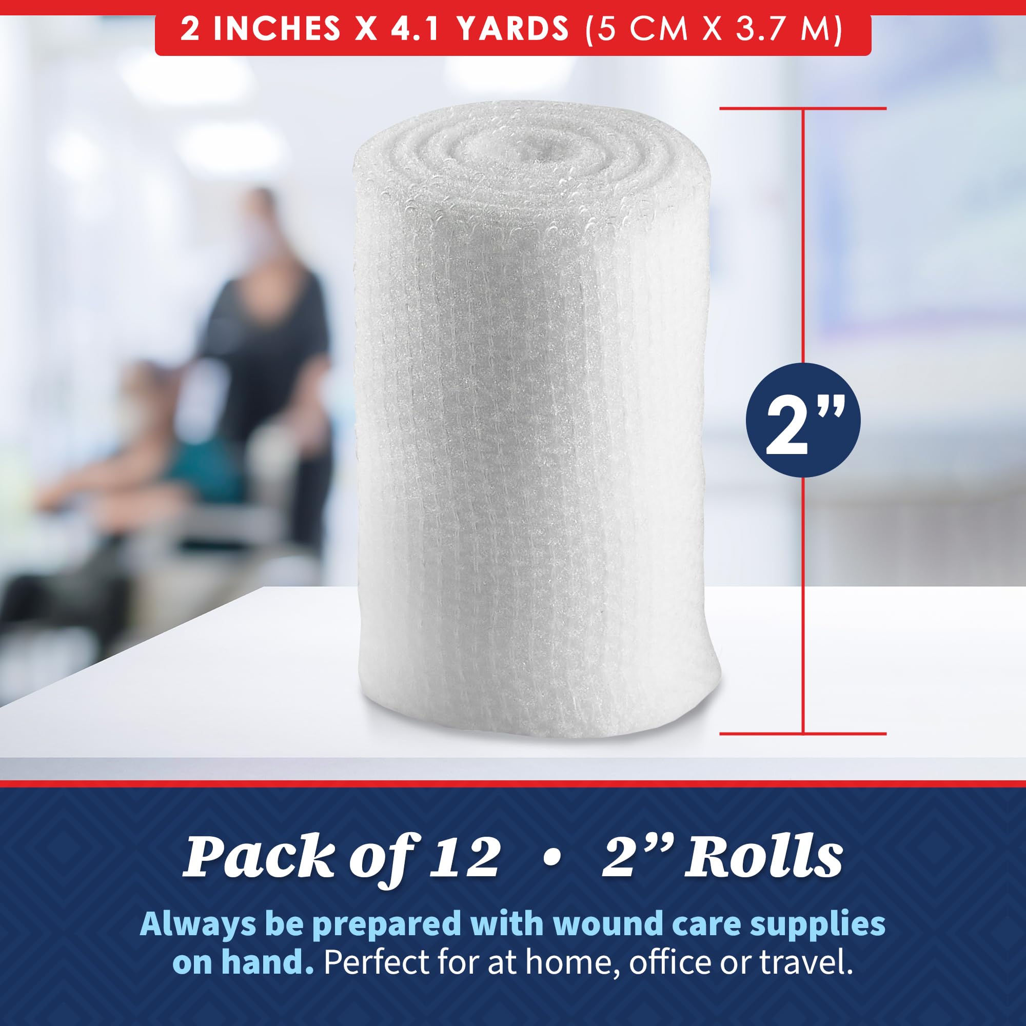 Gauze Bandage Rolls - (12 Pack) 2 in x 4.1 Yards Per Roll of Medical Grade Gauze Bandage and Stretch Bandage Wrapping for Dressing All Types of Wounds and First Aid Kit by MEDca, (2-Inch, 12 Pcs) — Amazon image 6