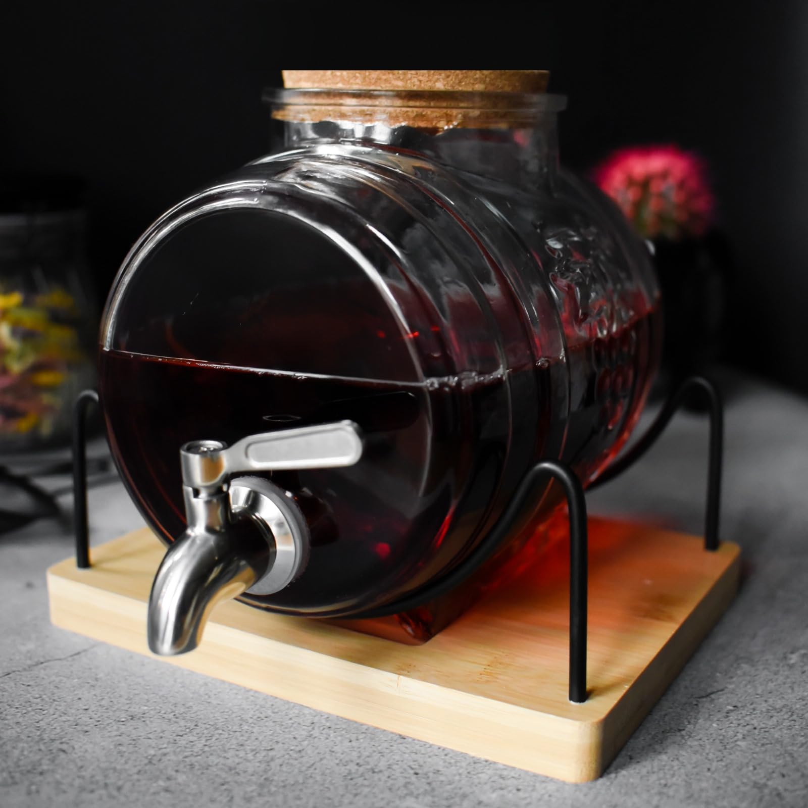 SENDEZ Barilotto da 3L con rubinetto in acciaio inox, distributore di bevande, botte per grappa, botte per vino, botte per whisky