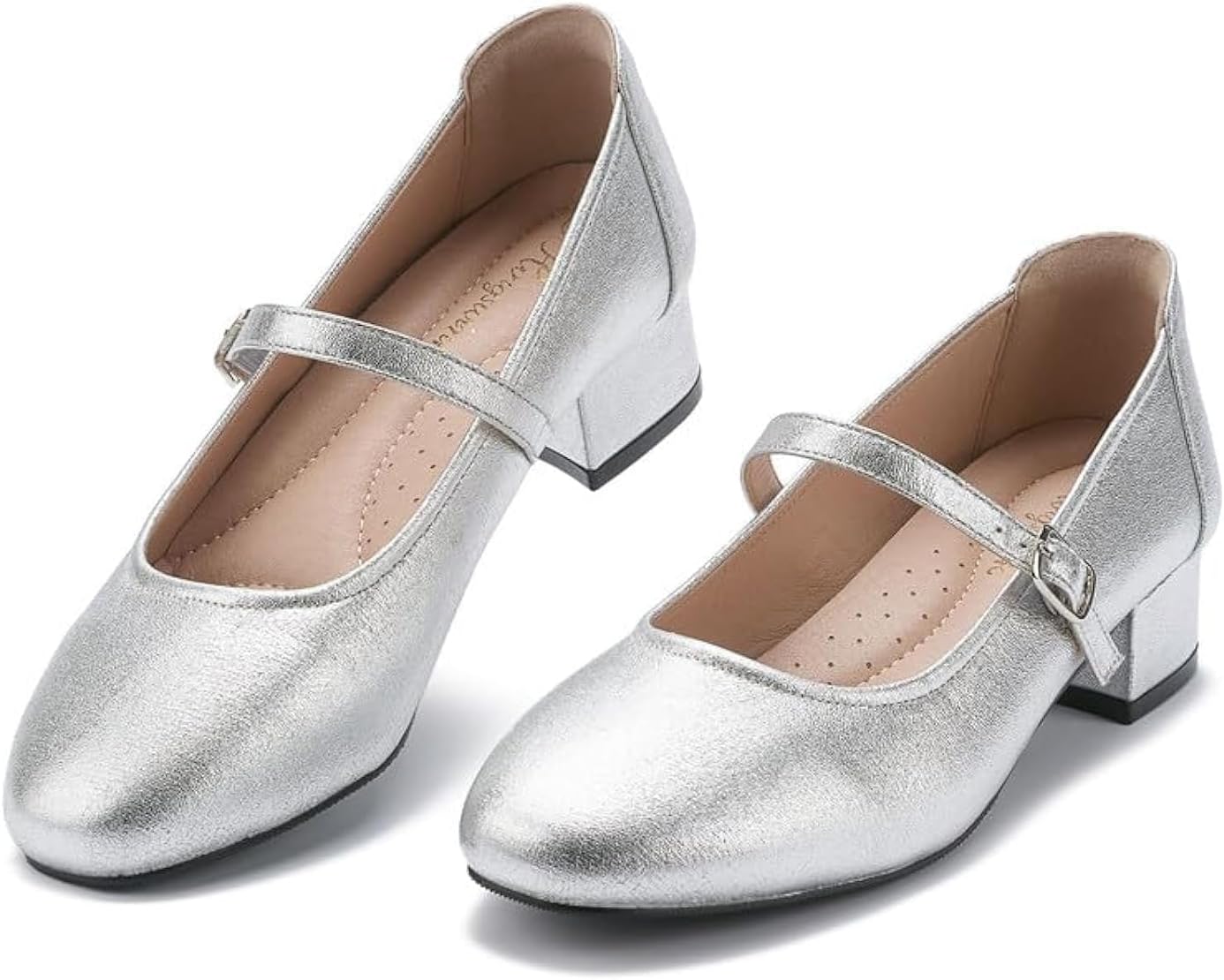 Mary Jane Shoes Low Heels Dress Pumps for Women With Adjustable Ankle Strap - 2 Inch Chunky Heel for Dressy Casual Occasions