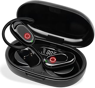 Auriculares Inalámbricos Deportivos Bluetooth 5.4 con Micrófono HD, Cancelación de Ruido ENC, 52H de Autonomía, Resistencia al Agua IPX7, Sonido Estéreo HiFi, Gancho de Oreja para Running y Fitness