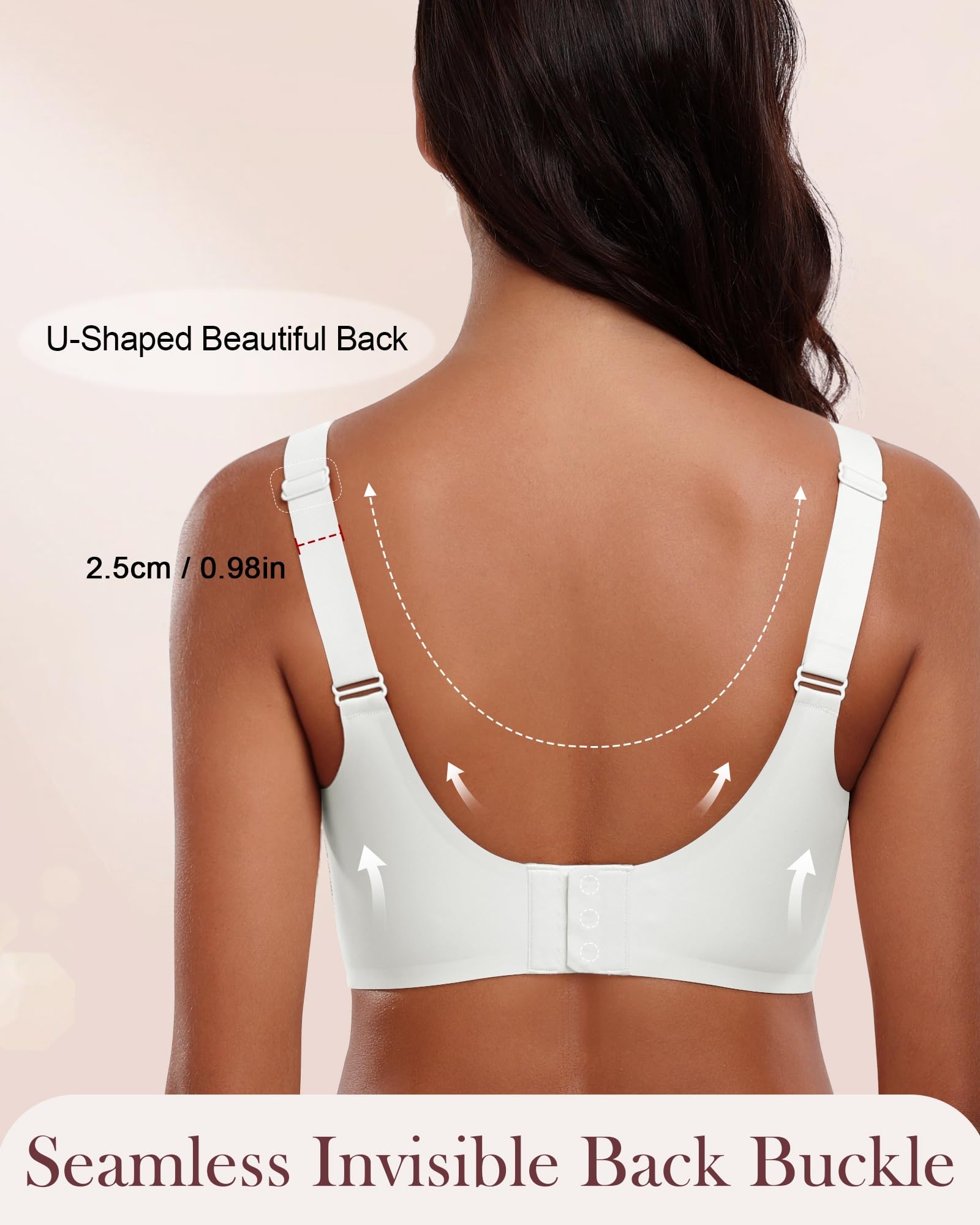 HORISUN Damen Ohne Bügel BH, Komfort Nahtloser Push Up Bralette Mit Starker Halt Mesh Spitzen Bustier Für Große Brüste Bügeloser BHS