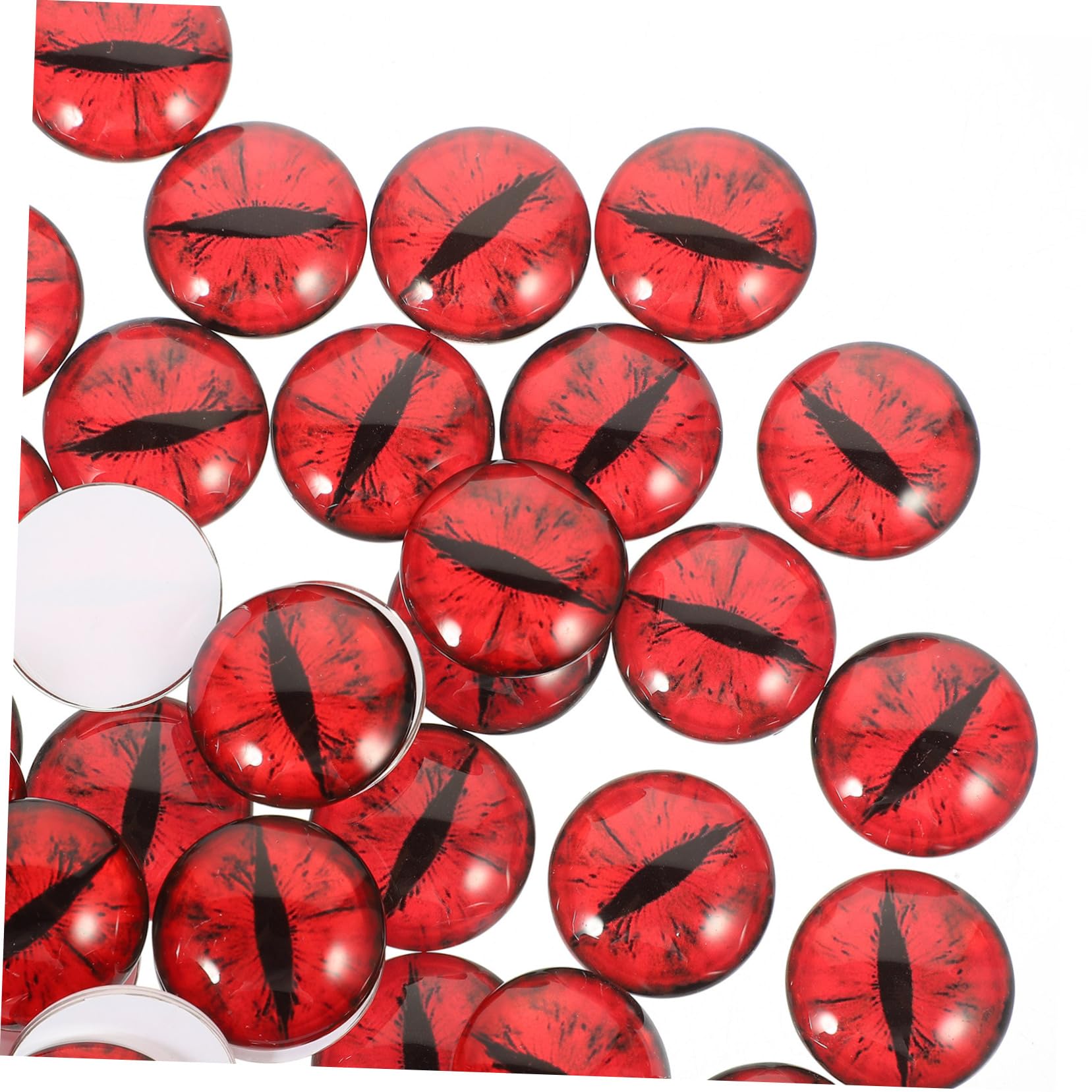 HOMSFOU Runde Glasaugen Rot, Hochtransparent, 25mm für Bastelarbeiten