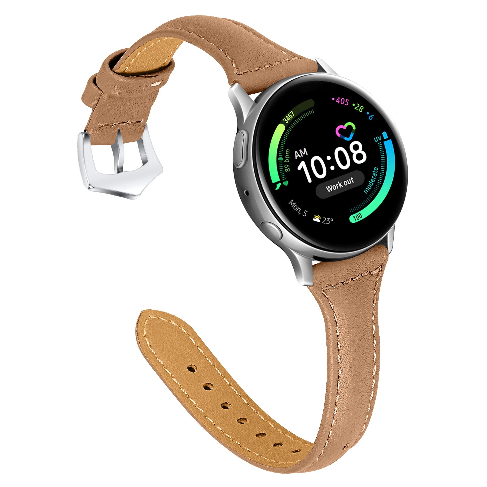 JOYOZY Leather Bands compatible with Samsung Galaxy Watch 6/5/7/FE 40mm 44mm/Watch 5 pro 45mm/Watch 4/Classic/Active2 Bands 40mm 44mm,20mm Genuine