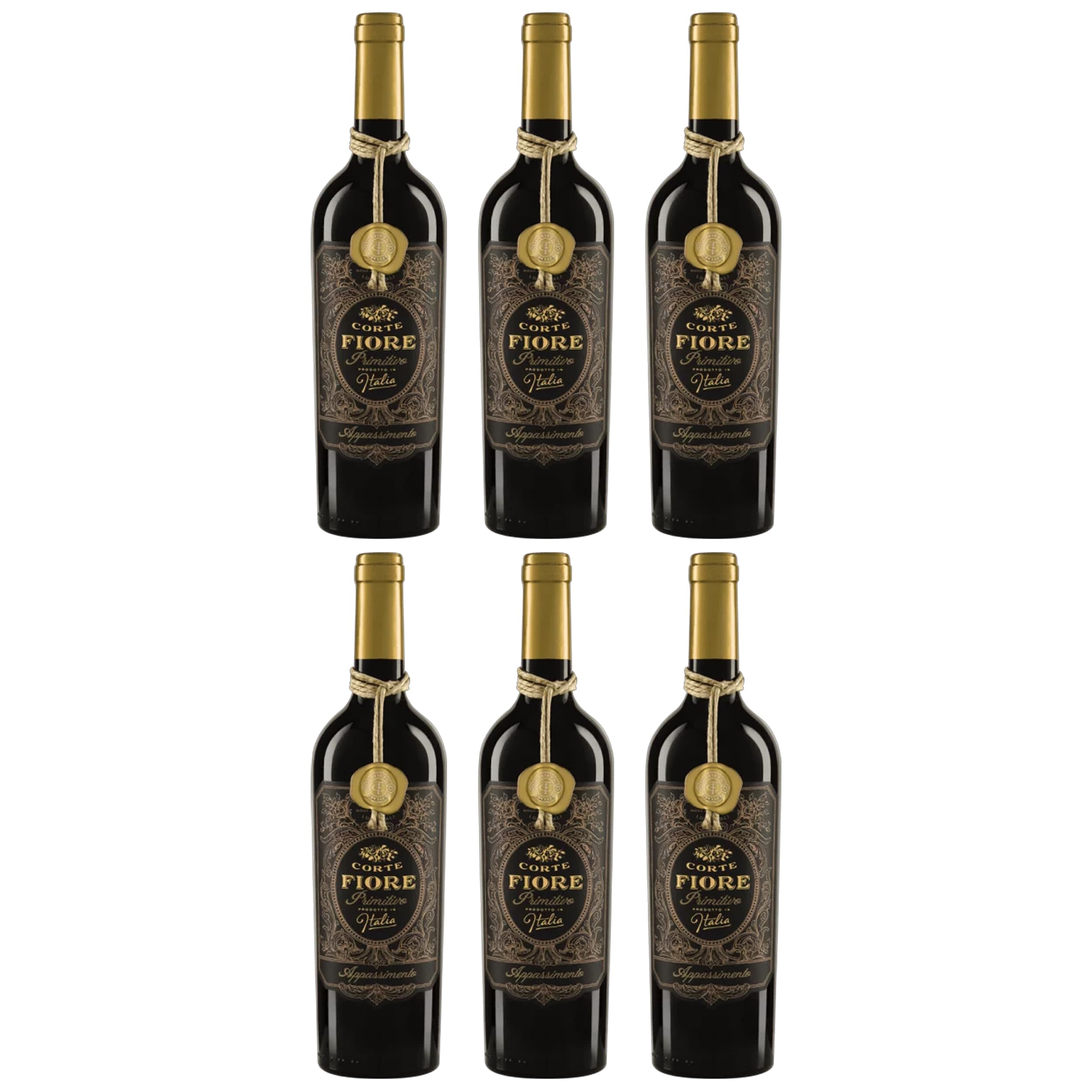CORTE FIORE Passione Natura Primitivo da Uve in Appassimento Rotwein Lieblich Italien BIO inkl. FeinWert E-Book (6 x 0.75l)