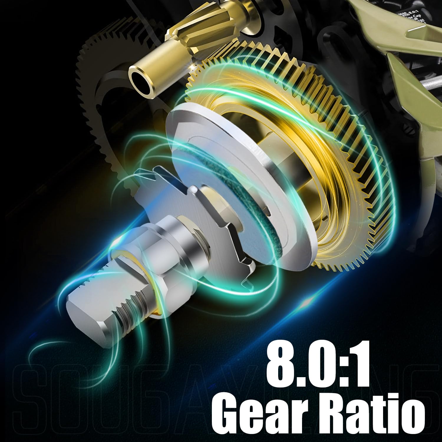 Sougayilang Baitcaster Combo, 30 ton + 24 tony, grafitowy, 2-częściowy odlew wędkarski, uchwyt superpolimerowy, uchwyt na haczyki w stylu "S" z kołowrotkiem moro