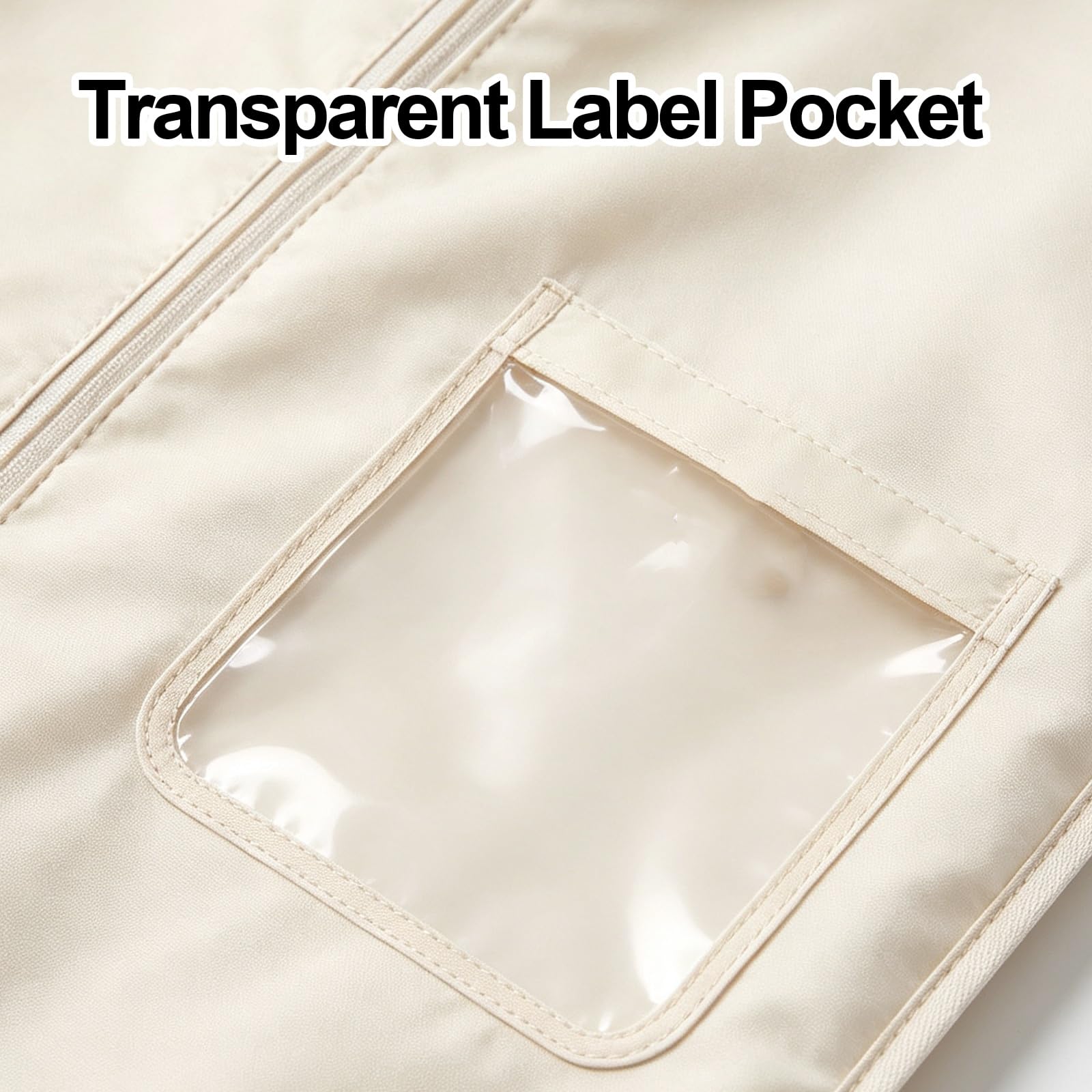 Nailon Fundas Ropa Armario Colgar Bolsas para Guardar Ropa | Malla Transpirable Cremallera Bolsillo Transparente Etiquetas para Abrigos Camisas(Gray)