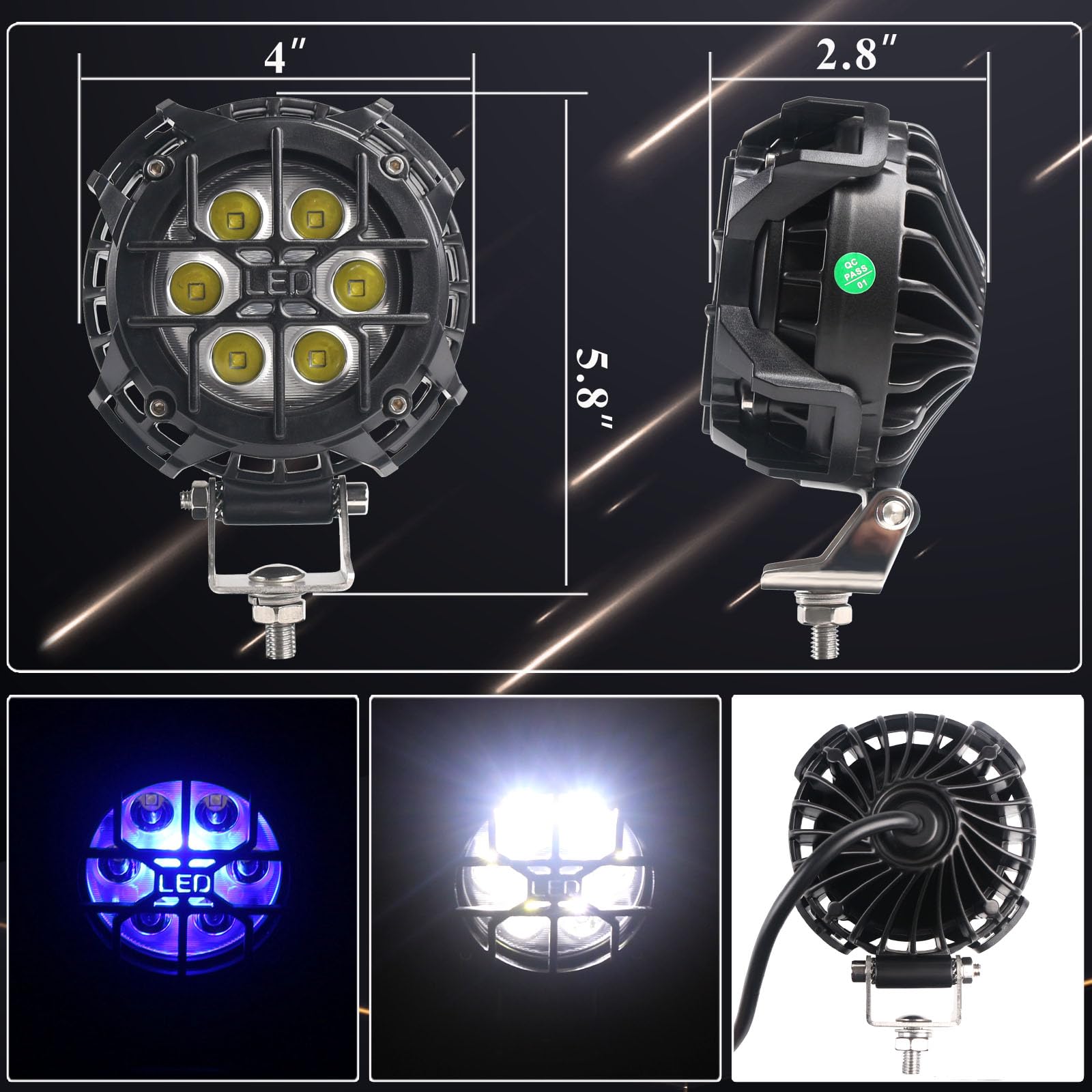 Amazon.co.jp: ライトポッド 4インチ 42W 4000LM LEDポッド オフロード