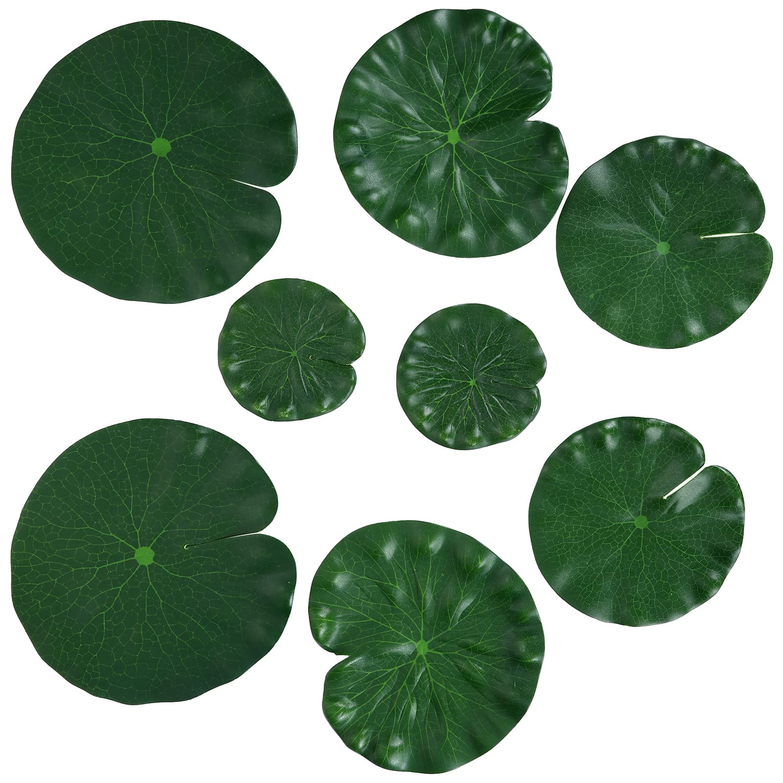 cobeeArtificial Lily Pads Leaves, 8 Pieces Foam Lotus Leaves Realistic Floating Lotus Leave Aquarium Fish Tank Decor Water Lily Pads for Home Garden Ponds Pool Landscape Decoration