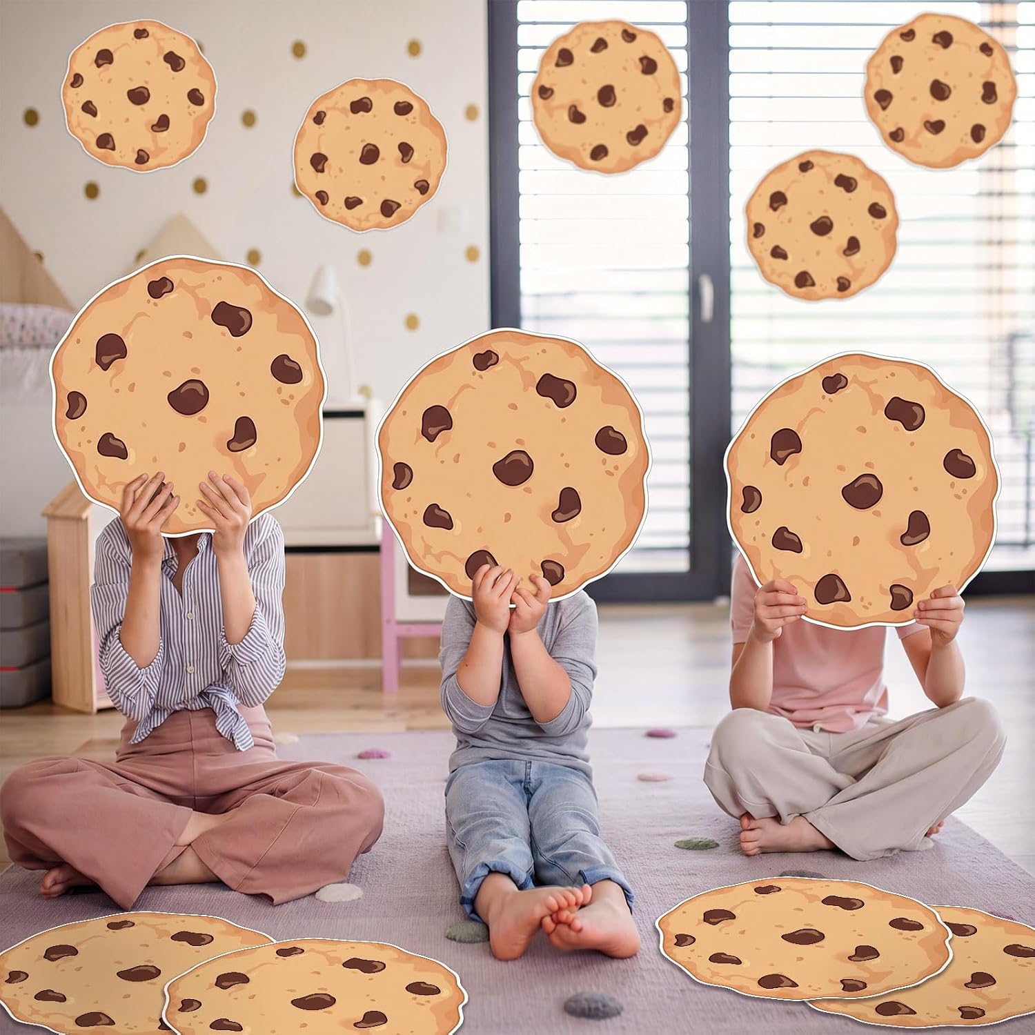 50 Pcs Large Cookie Cardboard 11 Inches Chocolate Chip Cookie Cardboard Cute Cookies Cardboards for Party Favors Birthday Party Decorations Scrapbooking Calendar Crafting Skateboard