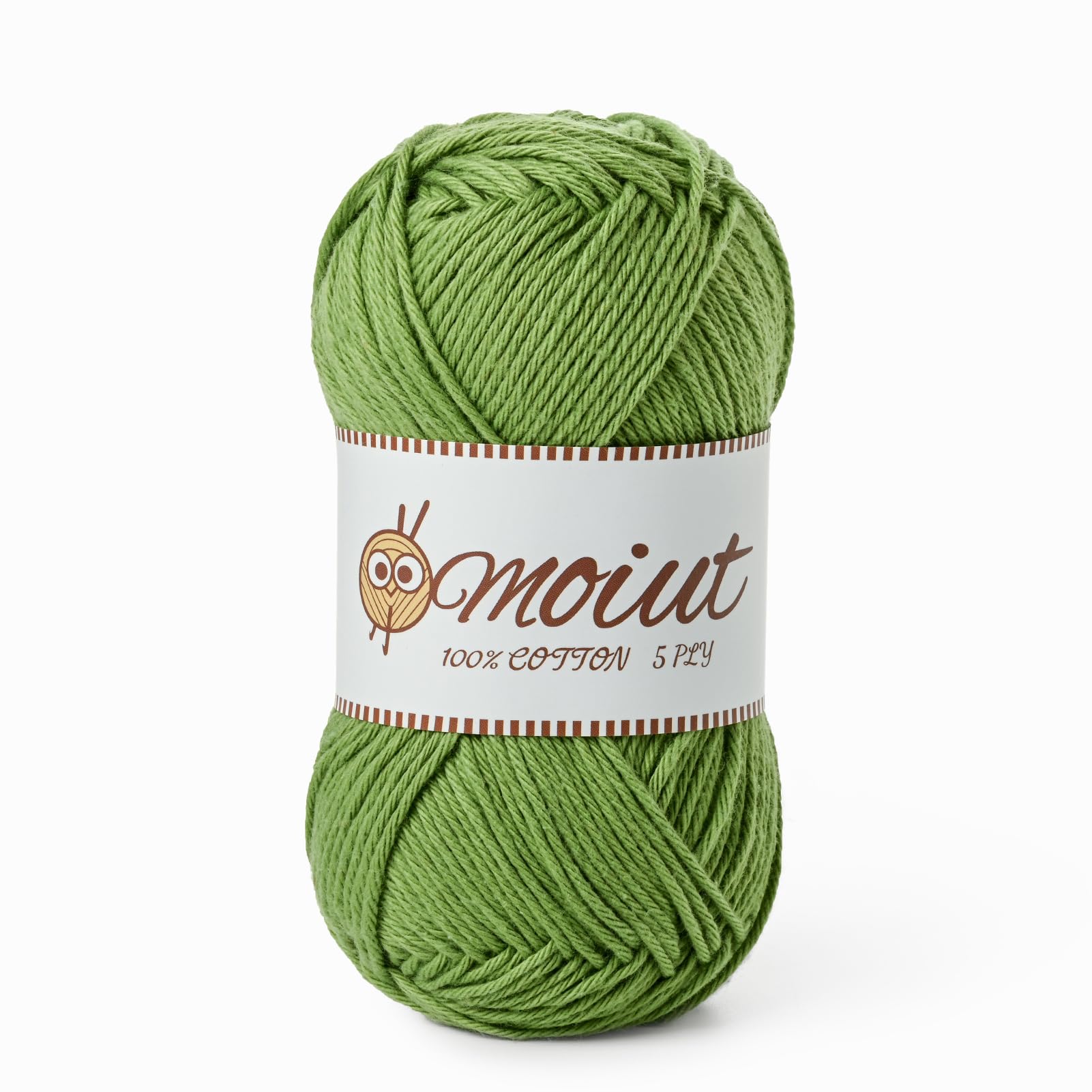 Cotton Yarn for Crocheting, Baby Yarn for Crocheting Soft, 131yds / 1.76oz Fluffy Amigurumi Crochet Yarn, 5 Ply 100% Milk Cotton Yarn for Puzzle、Socks、Clothes(Grass Green)