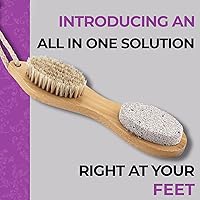 Vista 2 de Dermasuri - Kit exfoliante de pies 4 en 1 - Cuidado de pies multiusos - Kit de spa de pies de pedicura de bambú natural - Removedor de callos