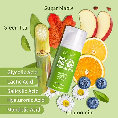 Miniatura 7 de Ebanel Paquete de 20% de suero de vitamina C y 30% AHA 2% BHA Gel exfoliante químico Peel