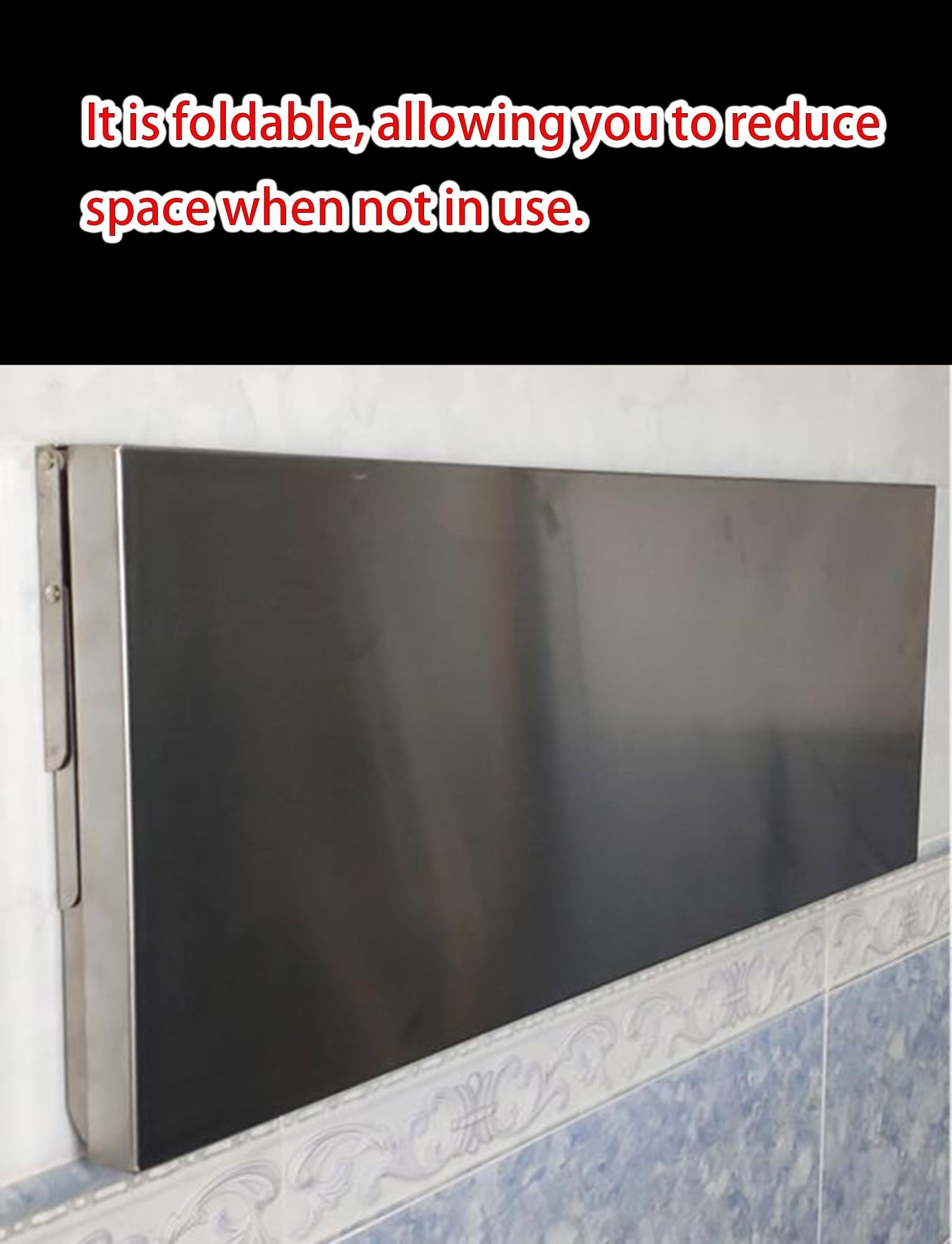 Estante de pared plegable de acero inoxidable 304 resistente, grado comercial, fácil de limpiar, ahorra espacio, 90 x 40 cm para camiones de alimentos y cocinas, solución duradera y fiable