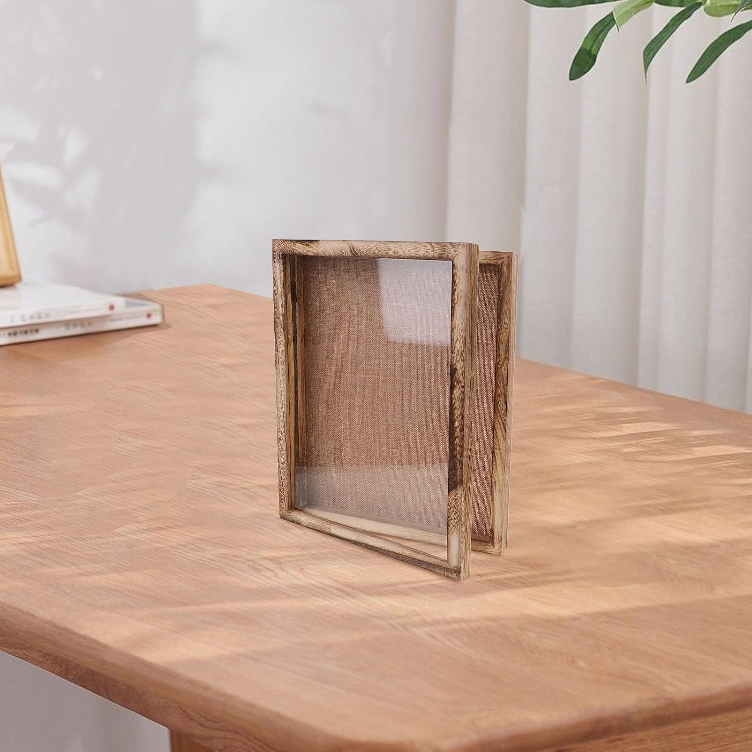 Wooden Vintage Medal Display Frame with Scratch Resistant Panel