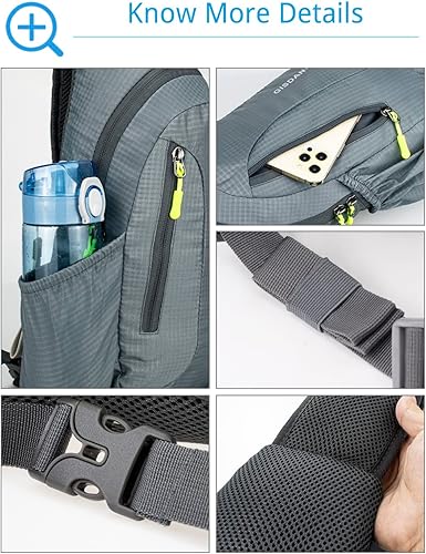 Miniatura 6 de PivotWing Mochila cruzada para hombres y mujeres, mochila para el pecho, bolsa de hombro, gimnasio, ciclismo, viajes, deportes al aire libre