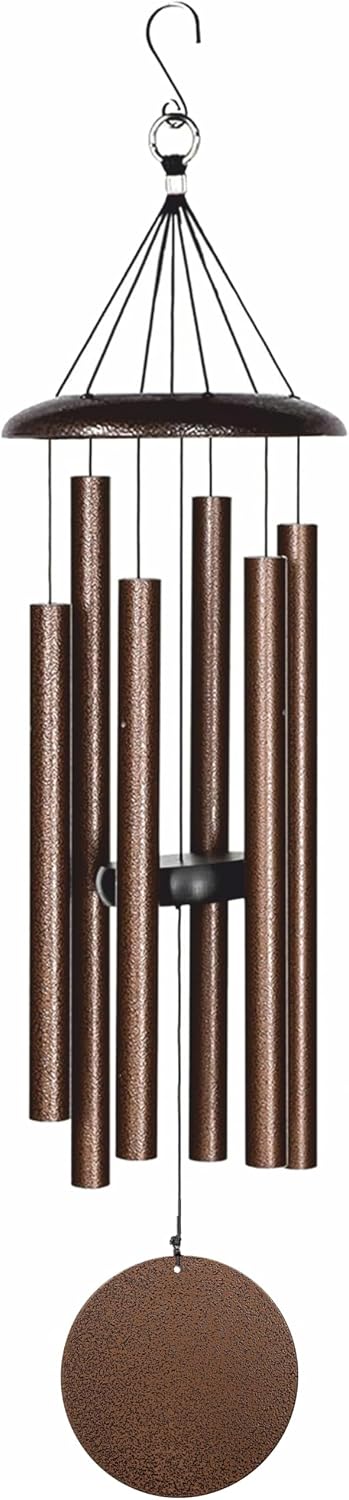 Wind Chimes 32" Inches to Suitable for Outdoor, Garden, Patio Decoration. Classic Black Wind Chimes with Wind Catcher Suitable as A Gift for Unisex Soothing Melodic Tones with Mute Option (Copper)