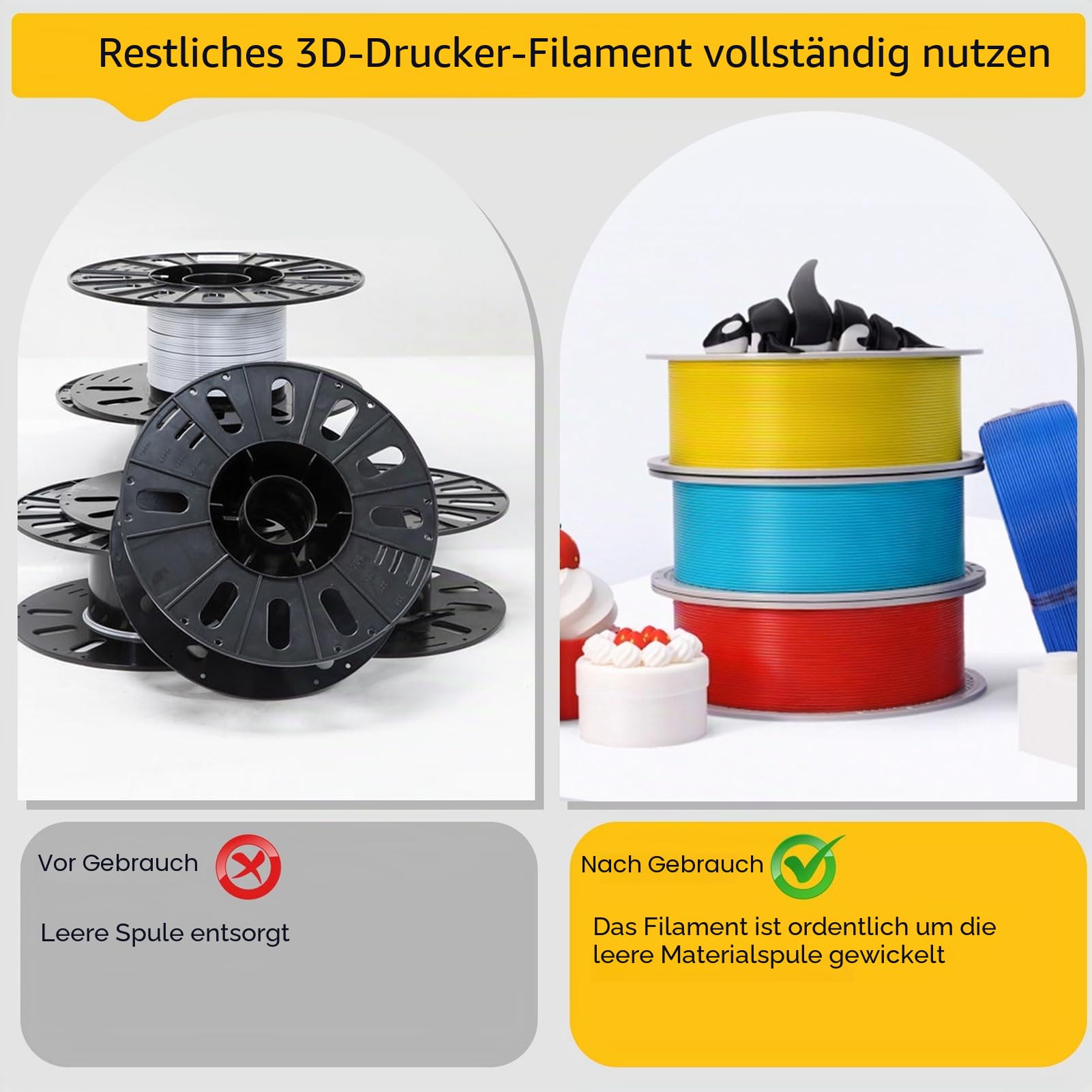 3D-Drucker-Filamentaufwickler, Handgekurbelter 1-kg-Filamentaufwickler mit Abnehmbarem Modularem Design, Einfaches Aufwickeln für 3D-Druck, Schweißen, Textilarbeiten und