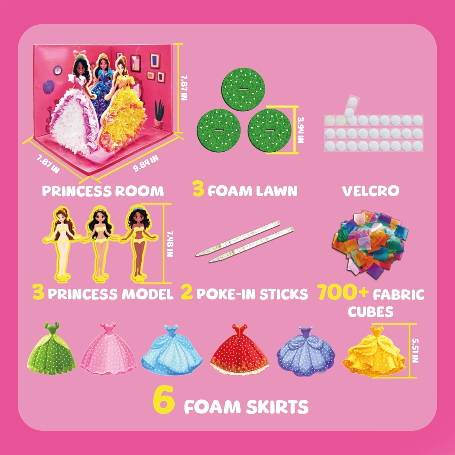 Poke Art Princesse Kits for Girls, Mess Free Kids' Paper Craft Kits for 4 5 6 7 8 9 Years Old, Creative Activity Gifts for Christmas Birthday - Image 7