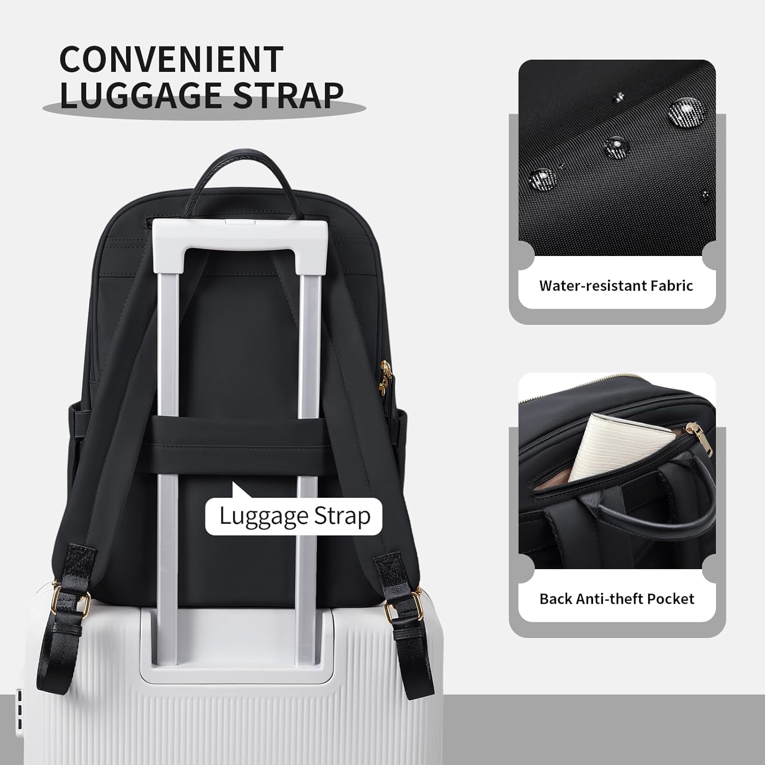 GOLF SUPAGS Women Laptop Backpack with Separate Laptop Compartment Fits 14 Inch Notebook Casual Daypack for Work Travel College Backpack Book Bags - Image 6