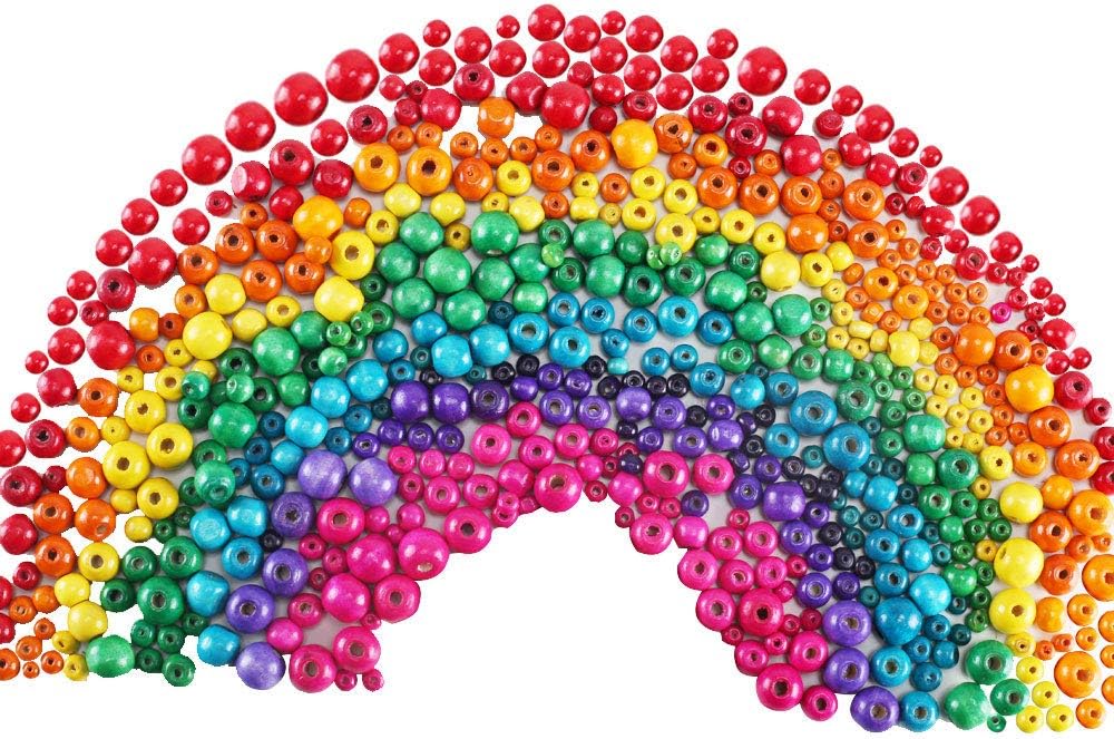 ManYee 500pcs Assorted Color Wooden Spacer Beads Round Finished Wooden Beads Wood