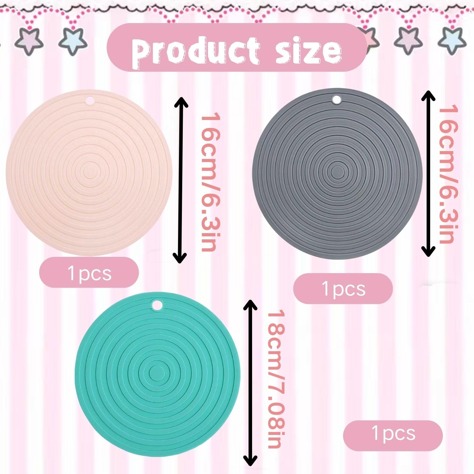 Tappetino silicone ciotola gatto 3 pezzi 2x16cm 1x18cm tappetino antiscivolo impermeabile per ciotole animali domestici facile da pulire uso interno esterno cucina campeggio
