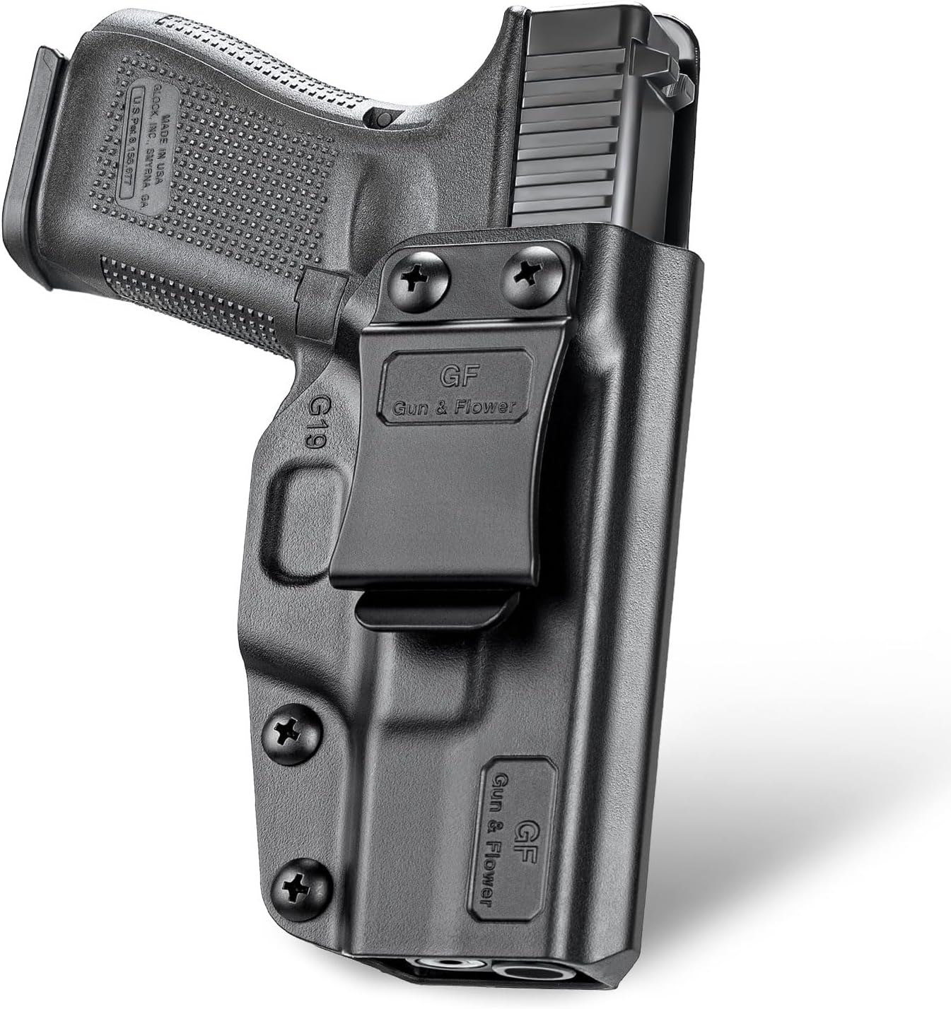 G19 Holster - Compatible with Glock 19 / 19X Gen 3 4 5 6 & Glock 23/32 Gen 3 4 & Glock 44/45 & MOS, Adj.Retention & Cant, 9mm Holster, Available in IWB/OWB & Right- /Left-Hand & Kydex & Polymer & Claw