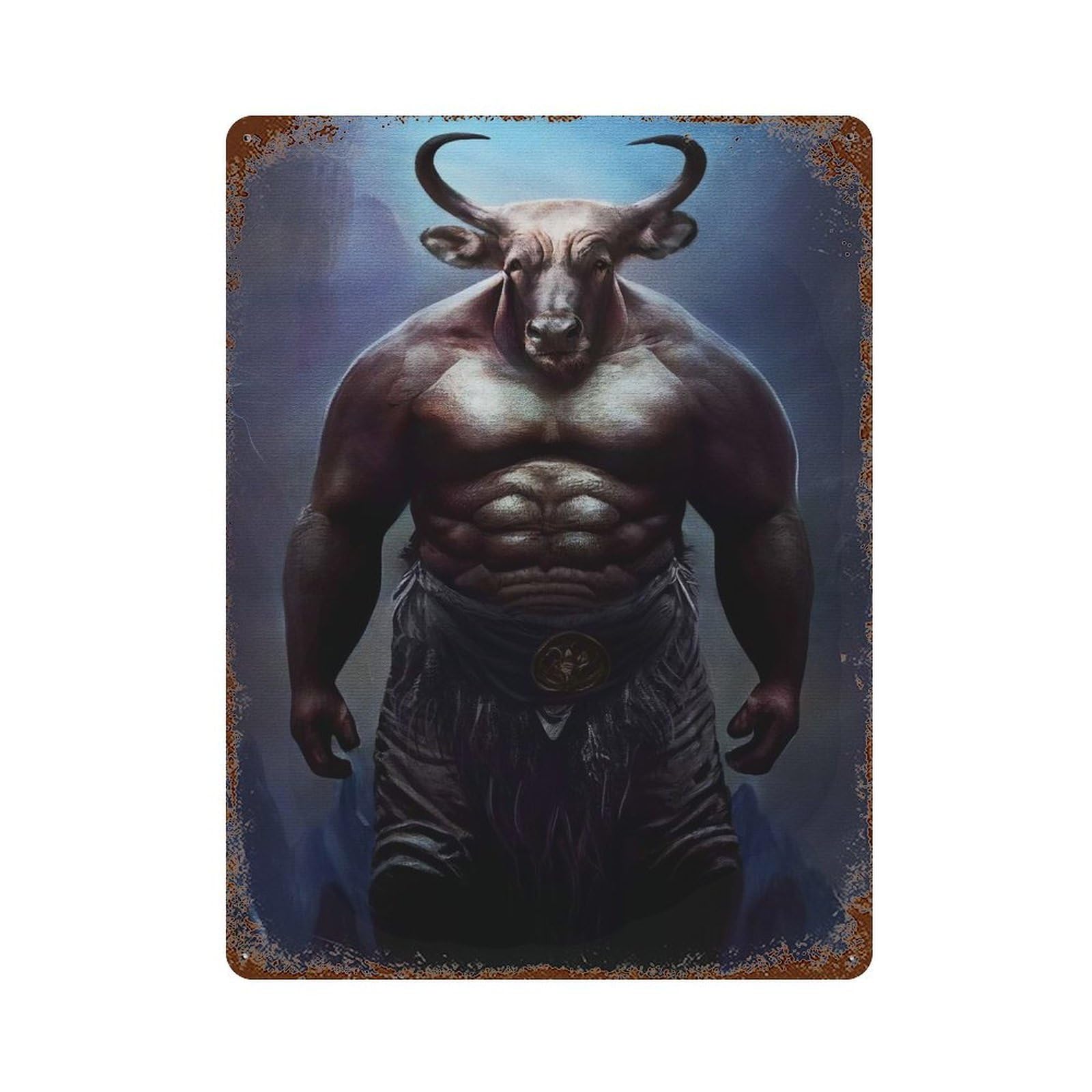 Cow Fantasy Retro Metal Sign 15.7"x11.8", Ideal for Basement, Hobby Room And Garage Decor