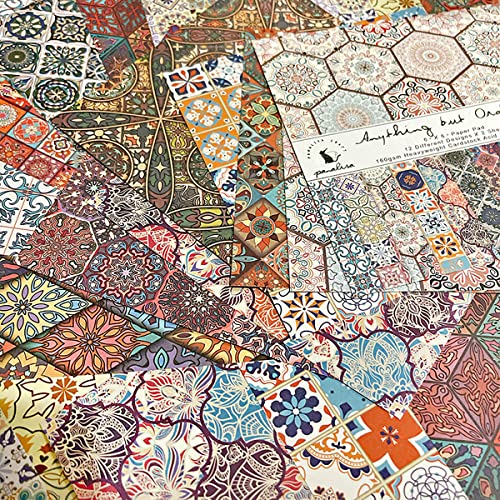 Yasmen Scrapbook Paper Art Pad, Vintage Pattern Cardstock Paper 6"×6", Decoupage Craft Paper, Scrapbooking Card Making Paper Pack For Junk Journal Decorative Background Gift Cards Album - 24 Sheets #TOP4