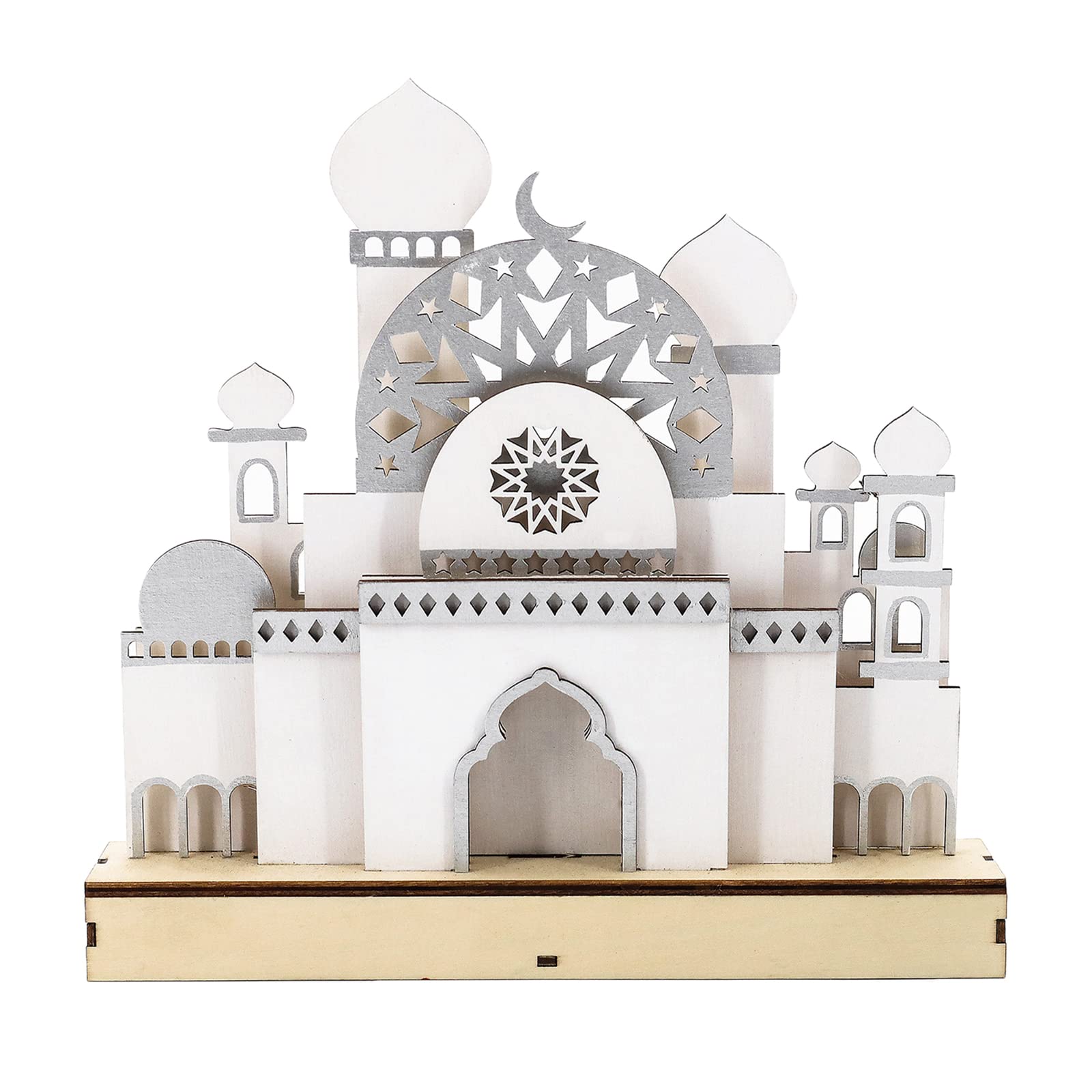 Tsophreniq Wood Eid Led Light Desktop Decorative Stars Landscape Light Ornament for Festival Indoor Restaurant Dining Room Eid Lights