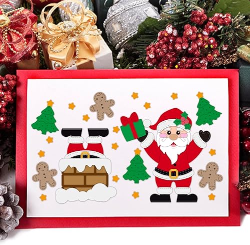 Miniatura 2 de GLOBLELAND Juego de 22 troqueles de corte de Papá Noel para bricolaje, álbumes de recortes, de metal, para chimenea, troquelados, plantillas para