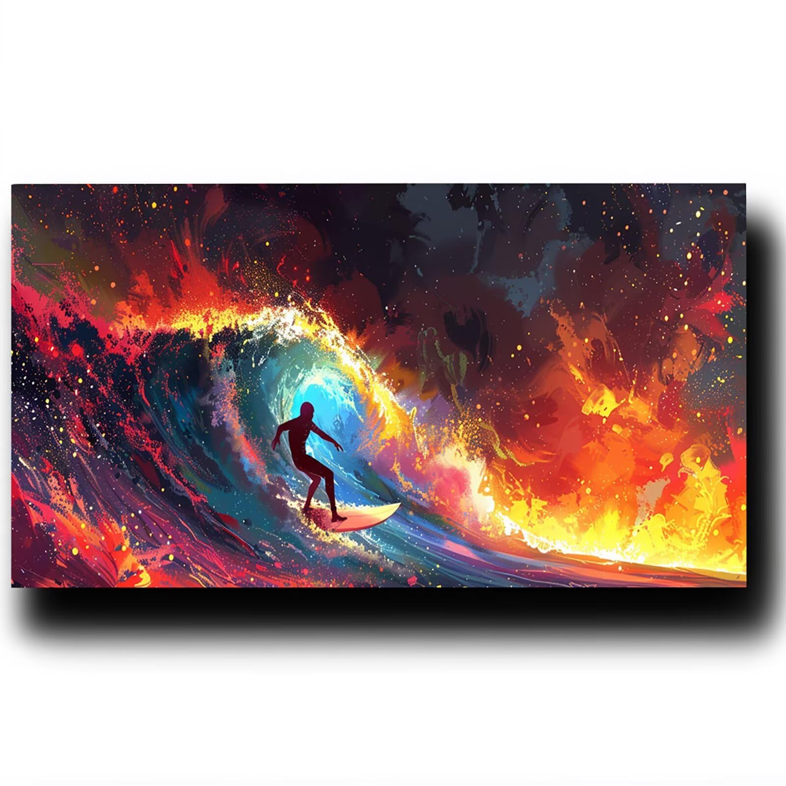 Pintar por Numeros Adultos Olas, Pintar por Numeros Niños Kit Manualidades Adultos Mar Cuadros para Pintar por Numeros Pintura Acrílico, Cuadros Decoracion Salon Modernos, Regalo Mujer 80X160cm 7w-4-9