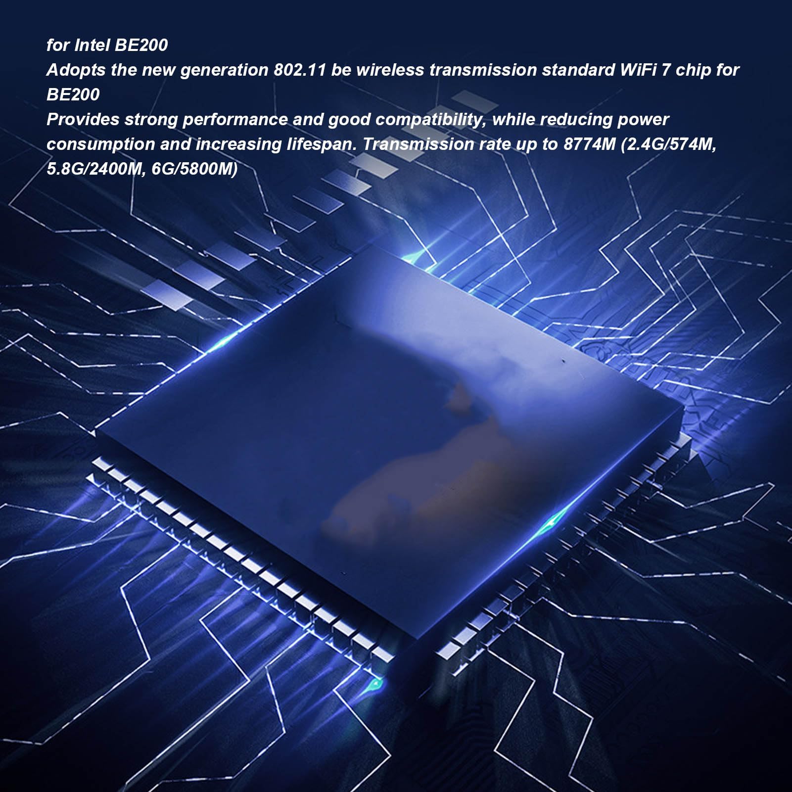GOWENIC Netzwerkkarte, WiFi 7 8774 Mbit/s PCIe Bluetooth 5.4 mit Tri-Band, MU-MIMO, 64-Bit