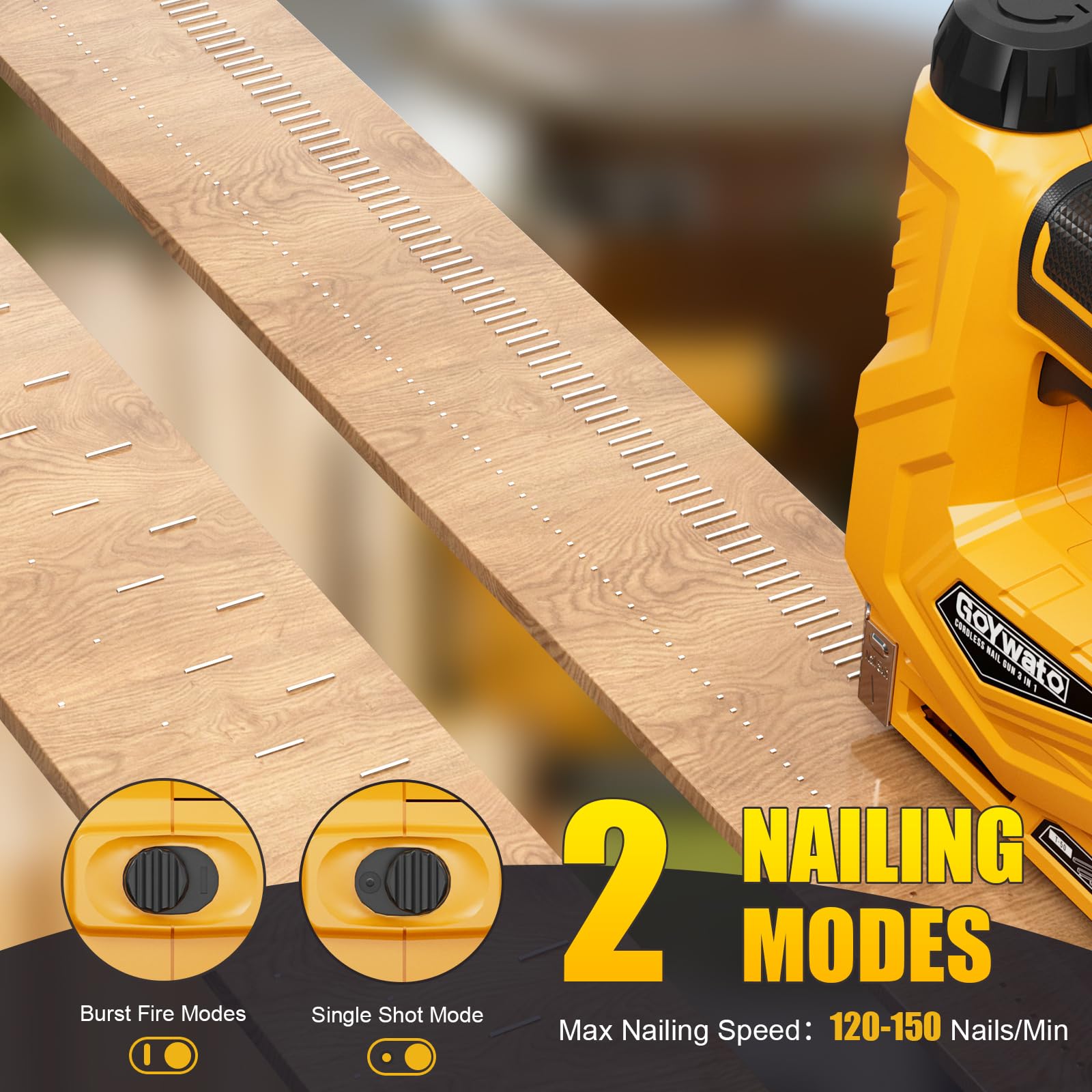 3-in-1 Cordless Staple Gun - Brad Nailer & More -3 3-in-1 Cordless Staple Gun - Brad Nailer & More -3