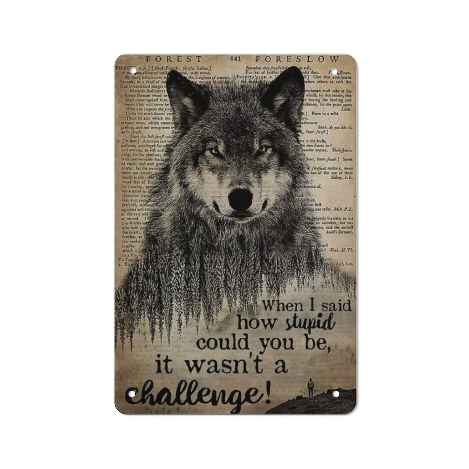 AOOEDM Wolf Metal Tin Sign for Home Bar Pub Kitchen Wall Art Deocr Man Cave Vintage Metal Sign Poster Plaque Signs Quotes Sign