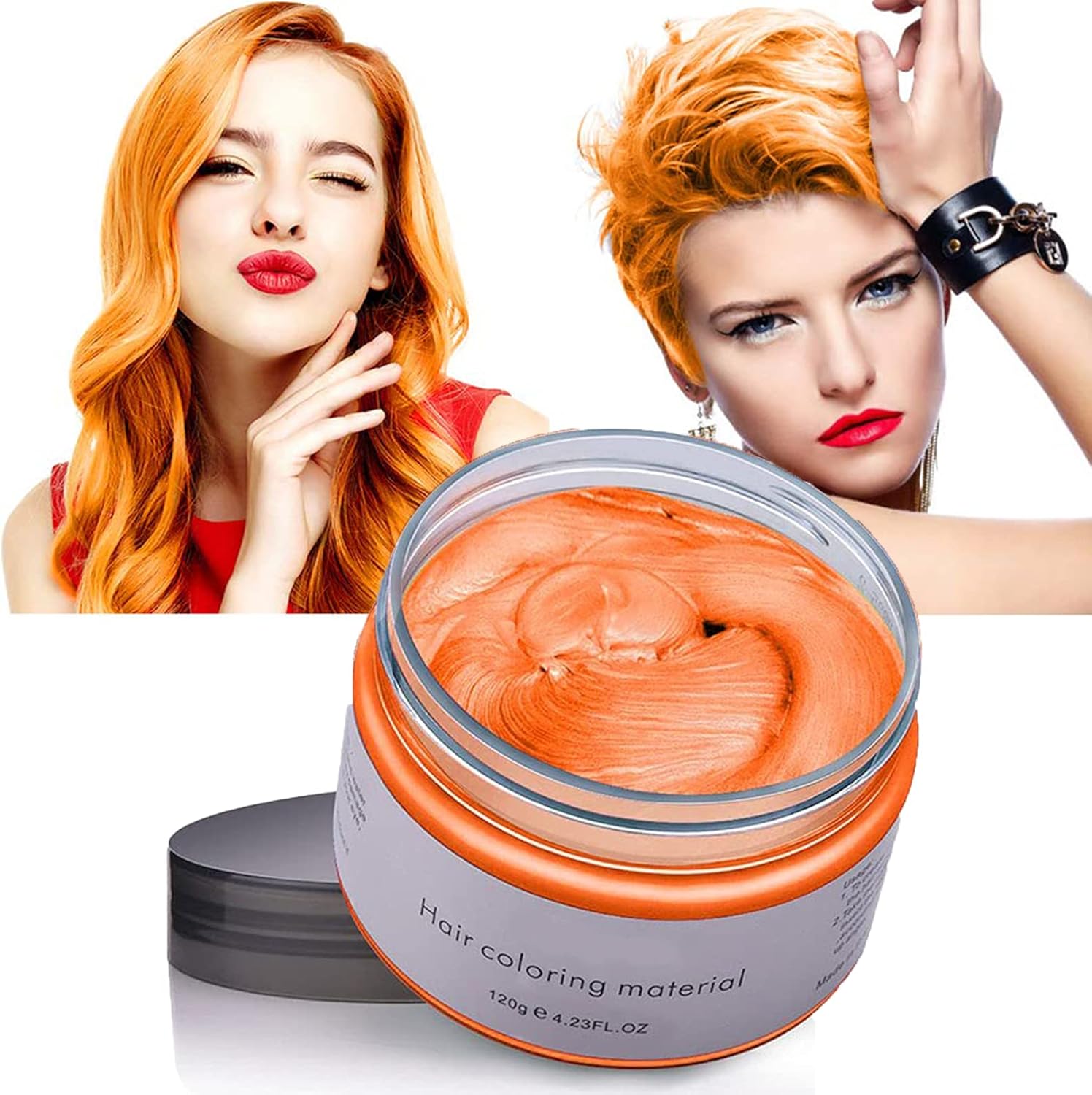 Temporary Hair Wax Colour, Orange Hair Spray Temporary, Orange Hair Wax Hair Style Dye Mud
