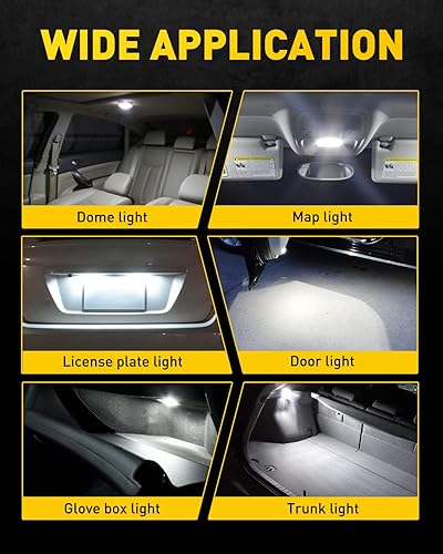 Miniatura 7 de AUXITO - Bombillas LED 578 211-2 212-2 Festoon 39 mm, 41 mm, 42 mm, bombillas LED 6500K blancas extremadamente brillantes 4014 SMD para luces LED