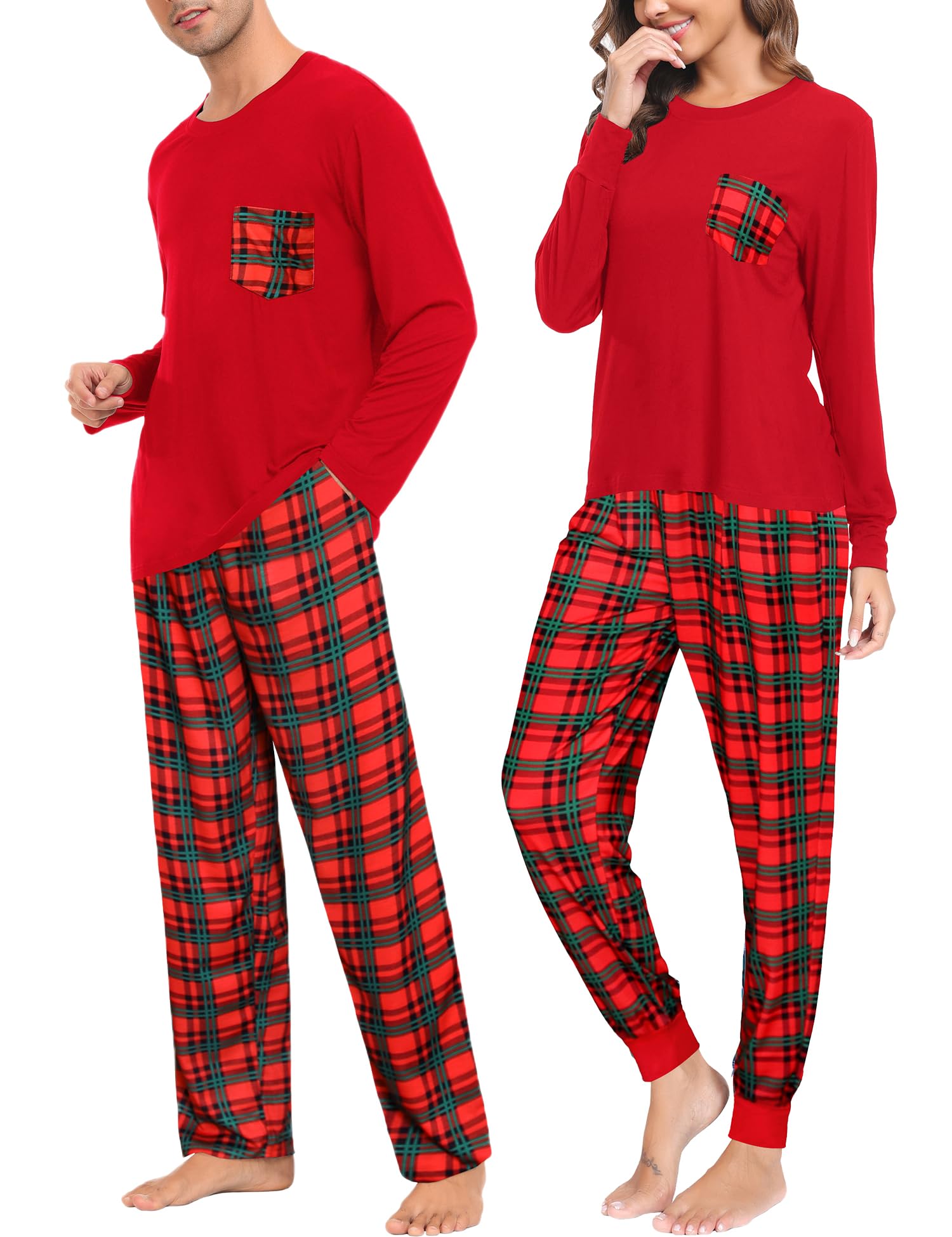 Couple Matching Pajamas Set Christmas Pajamas Long Sleeve Button Down Pj Set Festival Party Xmas Sleepwear-image-29