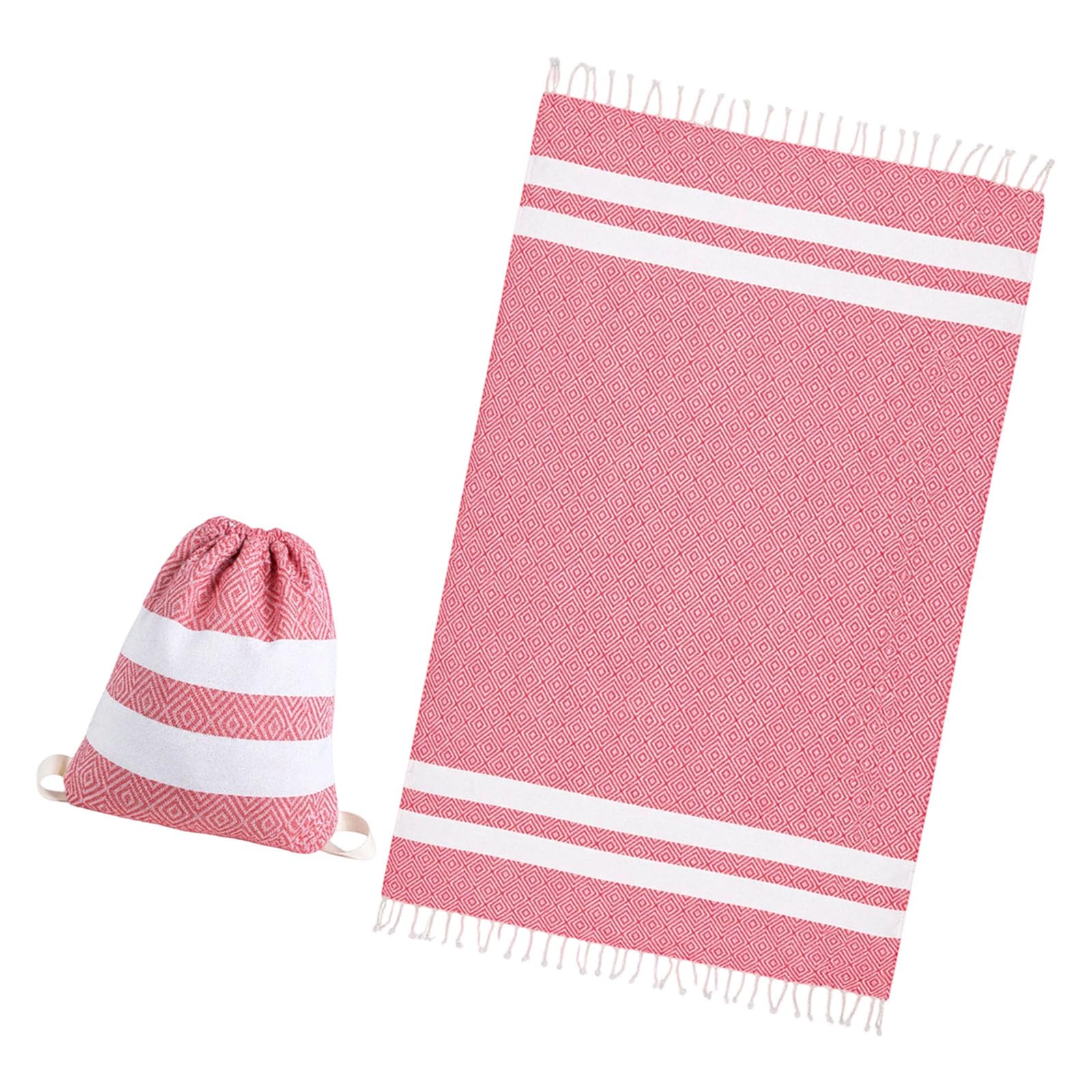 Oxxggkao Stylish Polycotton Beach Towel with Multifunction As Carry Bag Ideal for Swimming Pool and Vacation Beach Towel Pack