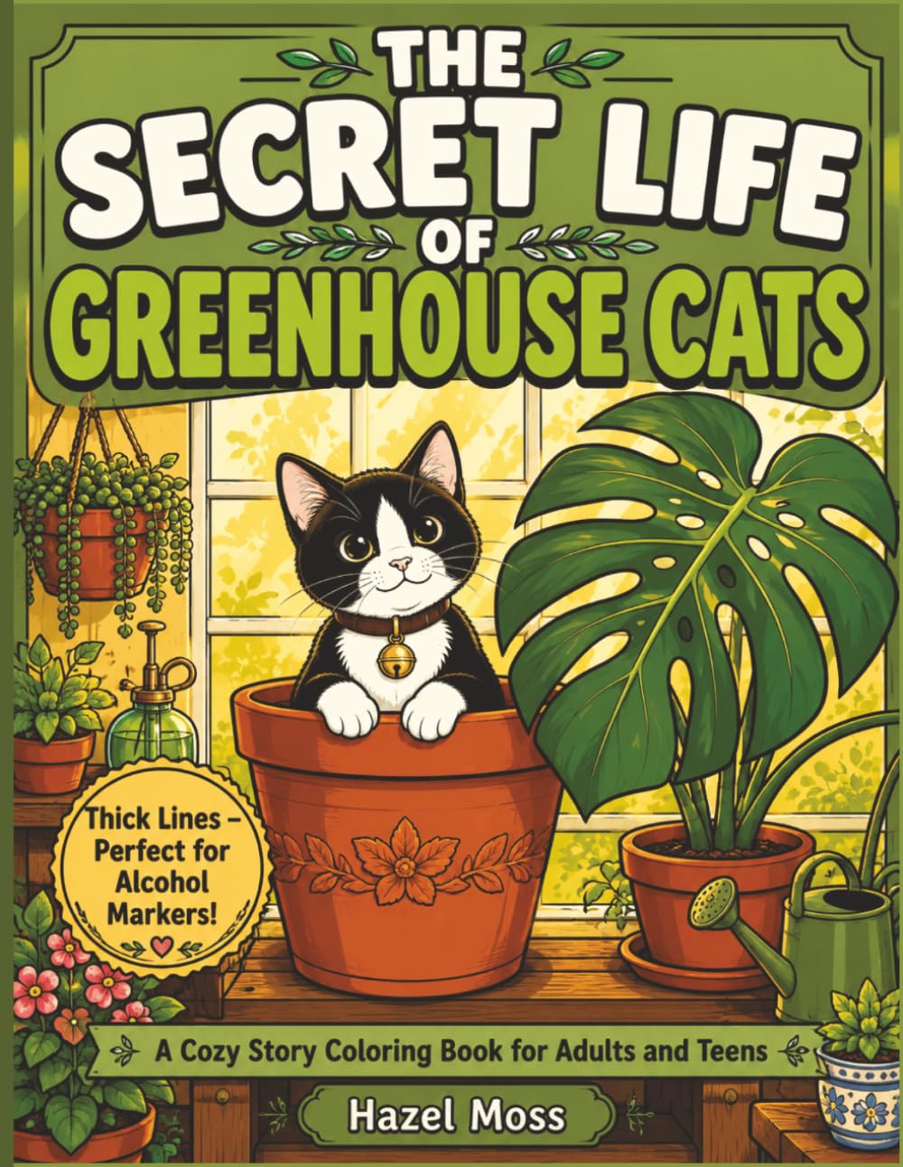 The Secret Life of Greenhouse Cats: A Story Coloring Book (Cozy Vignettes Story Coloring Books)