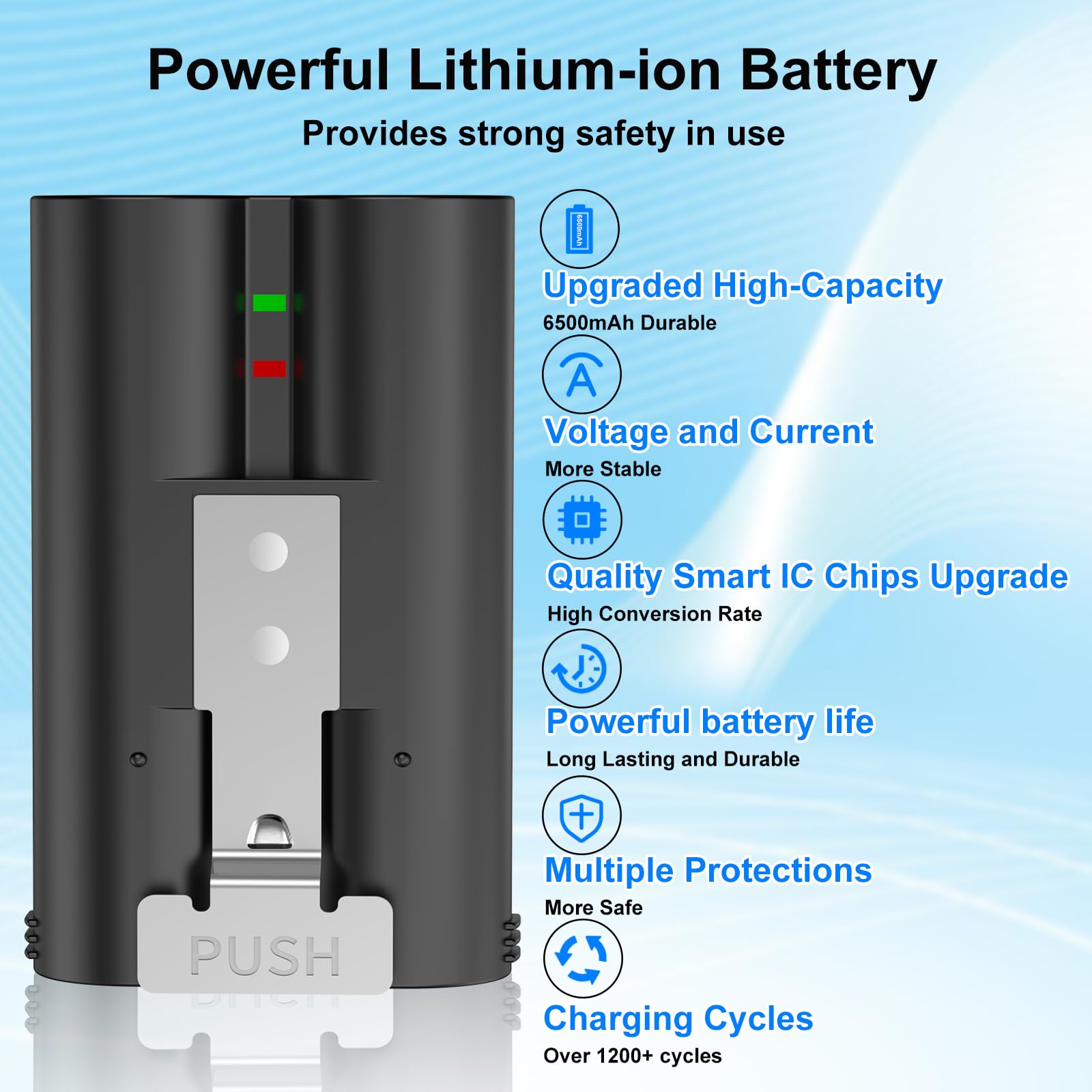 1 Stück 3,65 V 6500 mAh V4 Ersatz Akku für Ring– 2026 Verbesserte Akkuzelle + IC-Chip, Hoher Kapazität Kamera-Akku kompatibel mit Ring-Doorbell 2/3/3+/4, Stick Up Cam (2/3Gen) Spotlight Peephole Cam