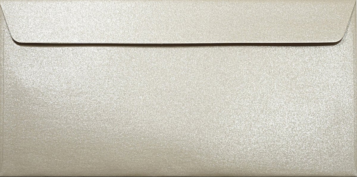 Netuno 100 Long Sand Pearl envelopes DL 110 x 220 mm 4.33 x 8.66 in 120gsm Majestic Sand Long Pearlescent Envelope Shimmer envelopes for Wedding Invitations Letters Flyers Business Cards